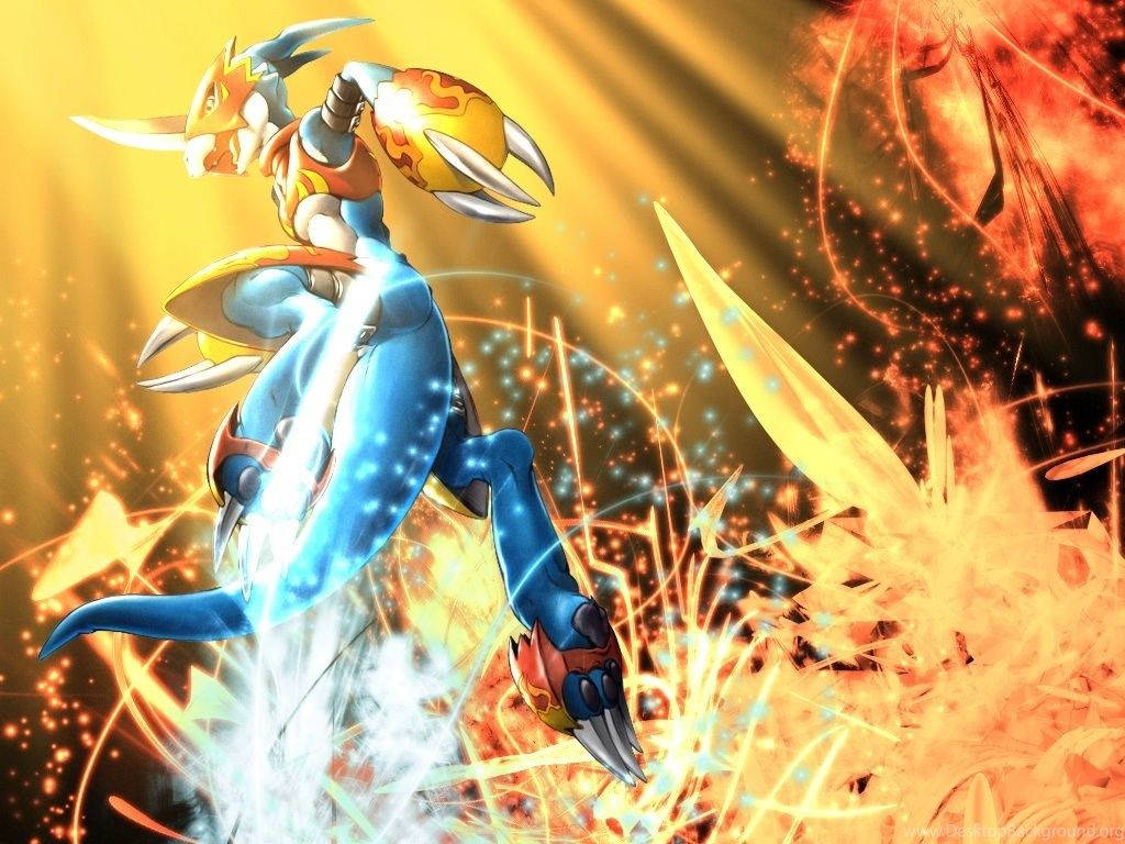 Davis Digimon Flamedramon Background