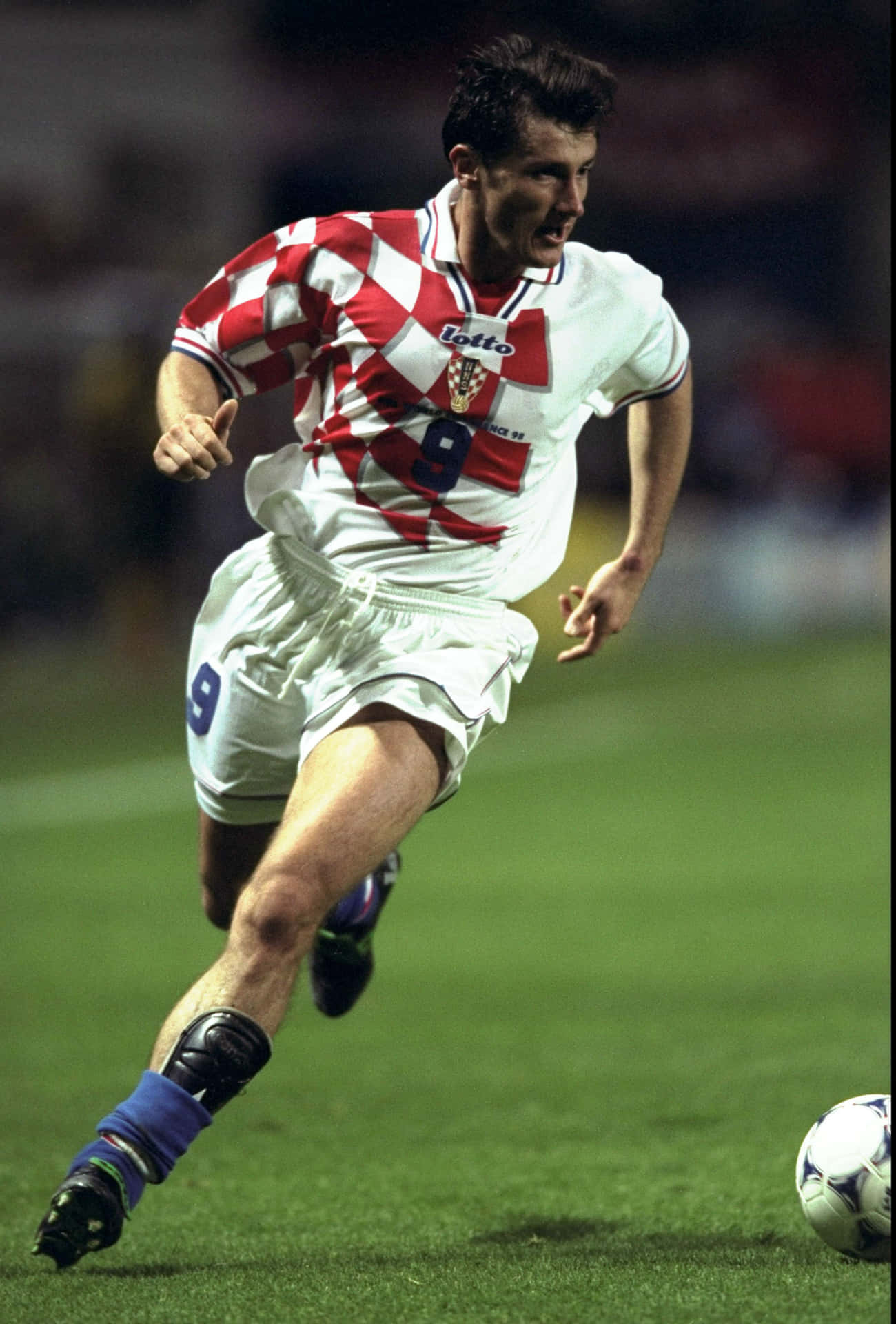 Davor Suker In Action During A Football Match For Croatia Background