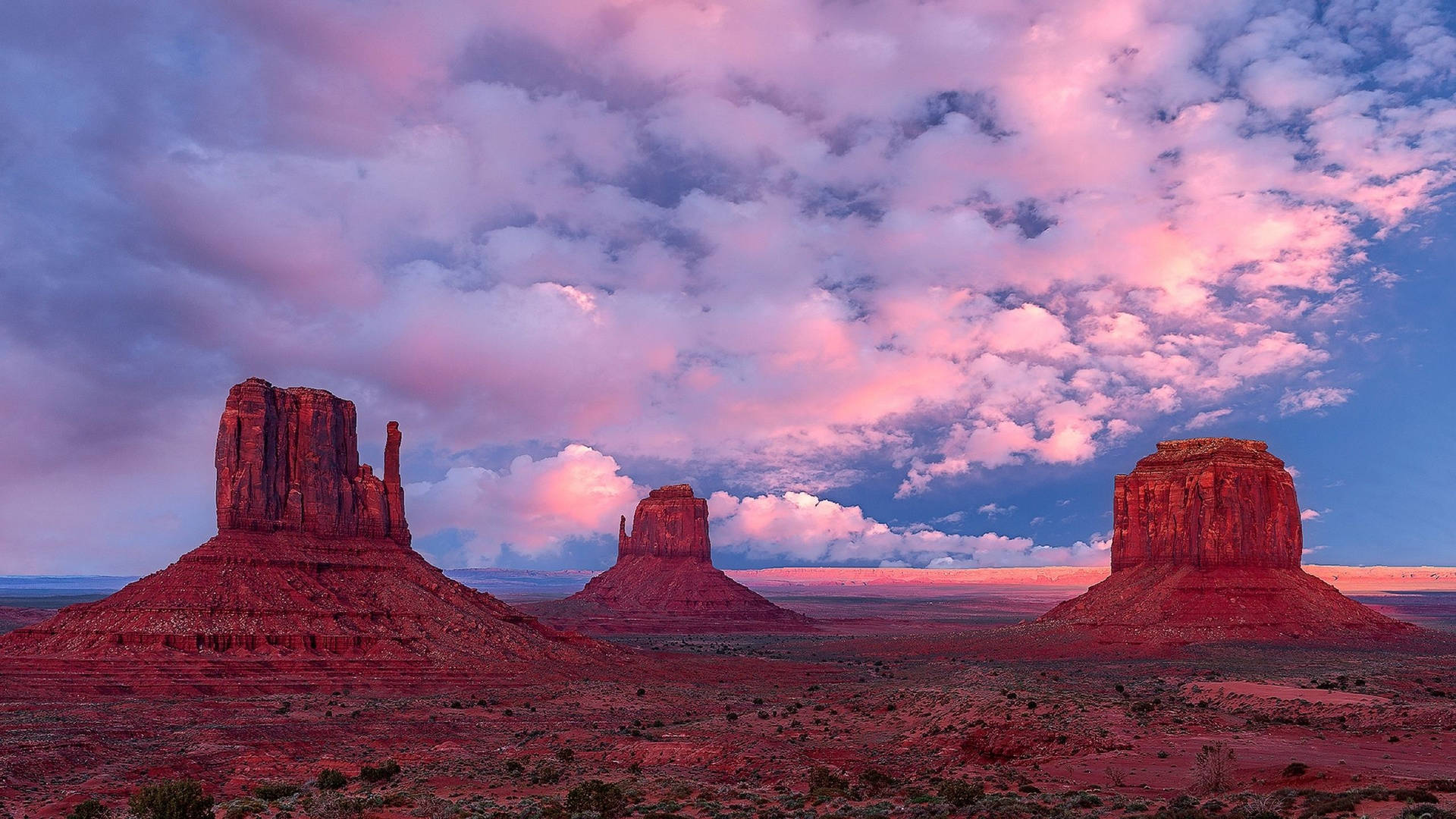 Dawn At Monument Valley Background