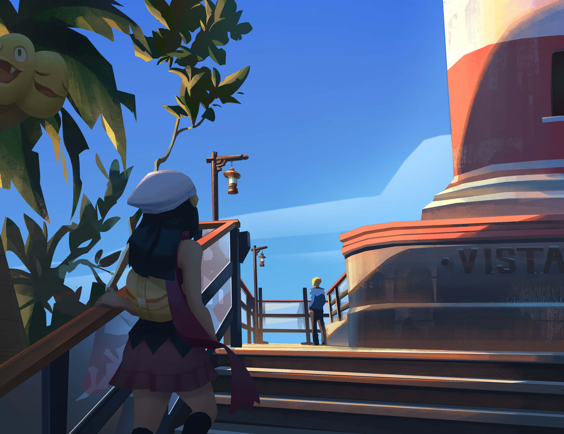 Dawn Next To Exeggutor Background