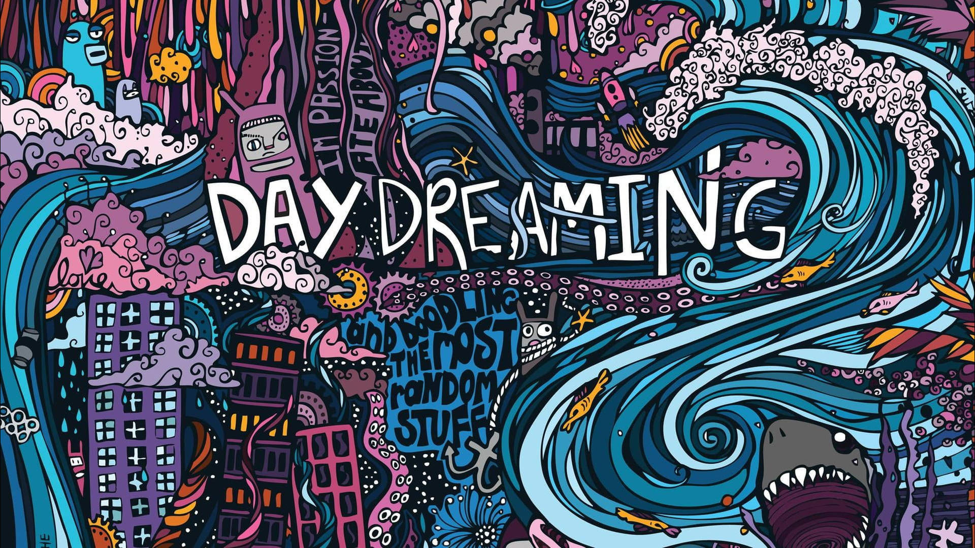 Day Dreaming Doodles Art Background