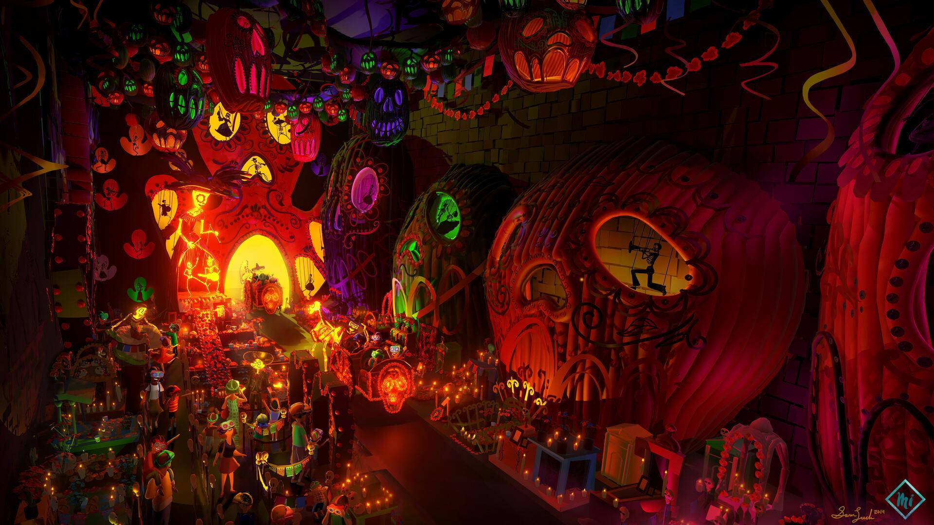 Day Of The Dead Festival Background