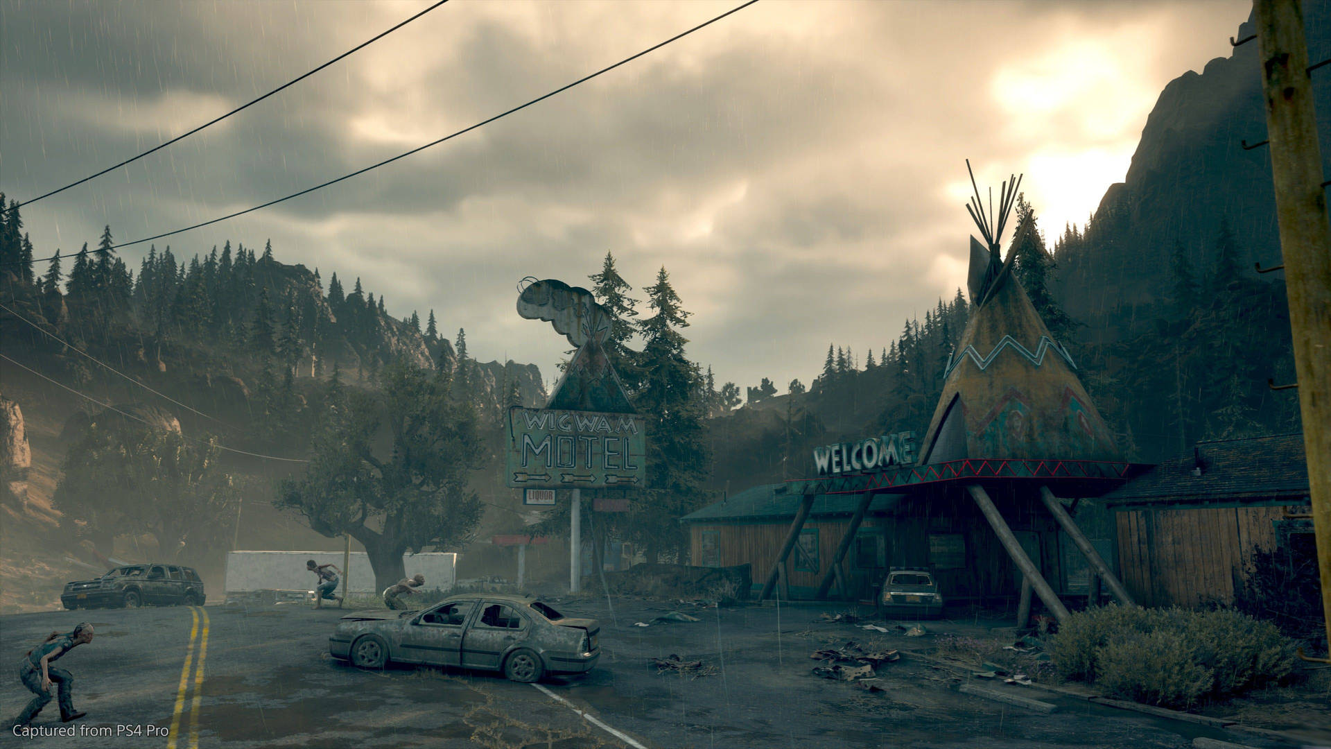 Days Gone Zombies In Motel Background