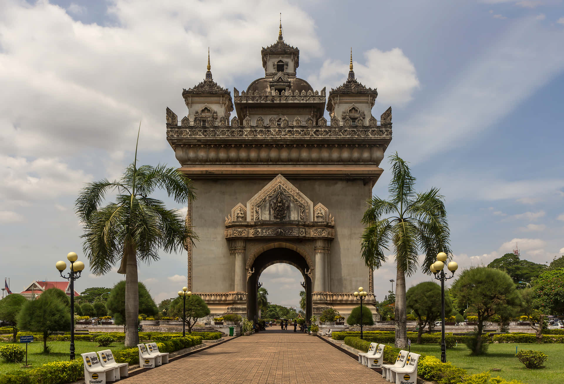 Daytime Shot Patuxai Monument Background