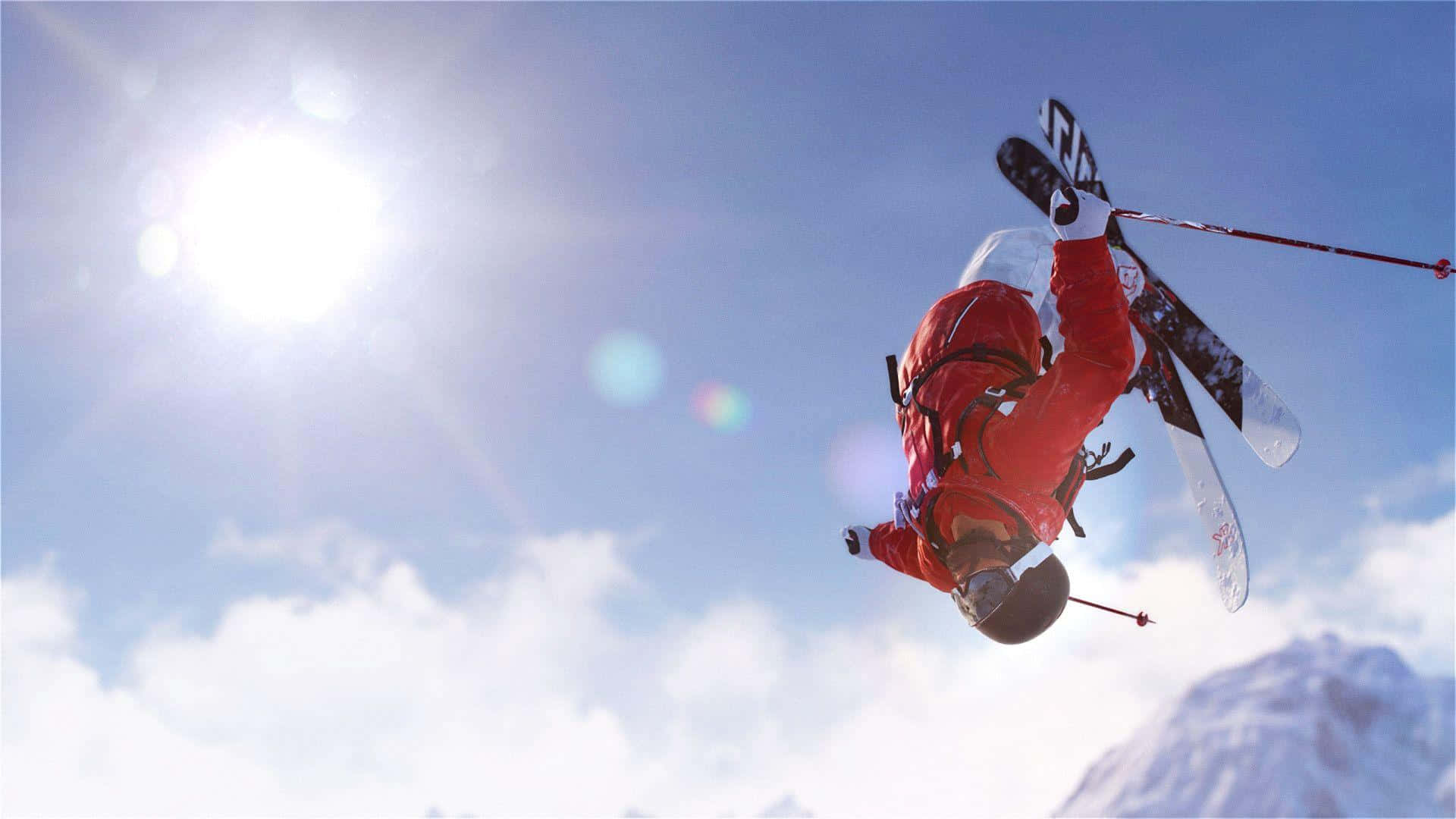 Daytime Steep Skiing Background