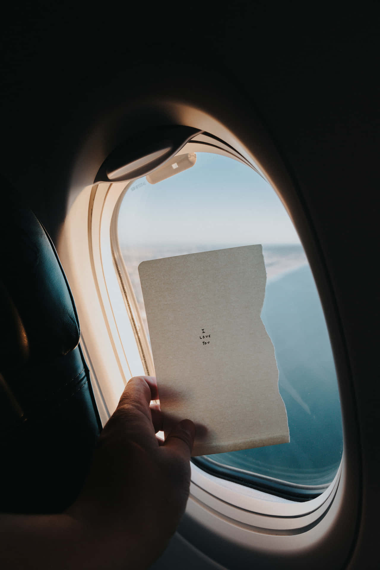 Daytime Window View Inside Airplane Background