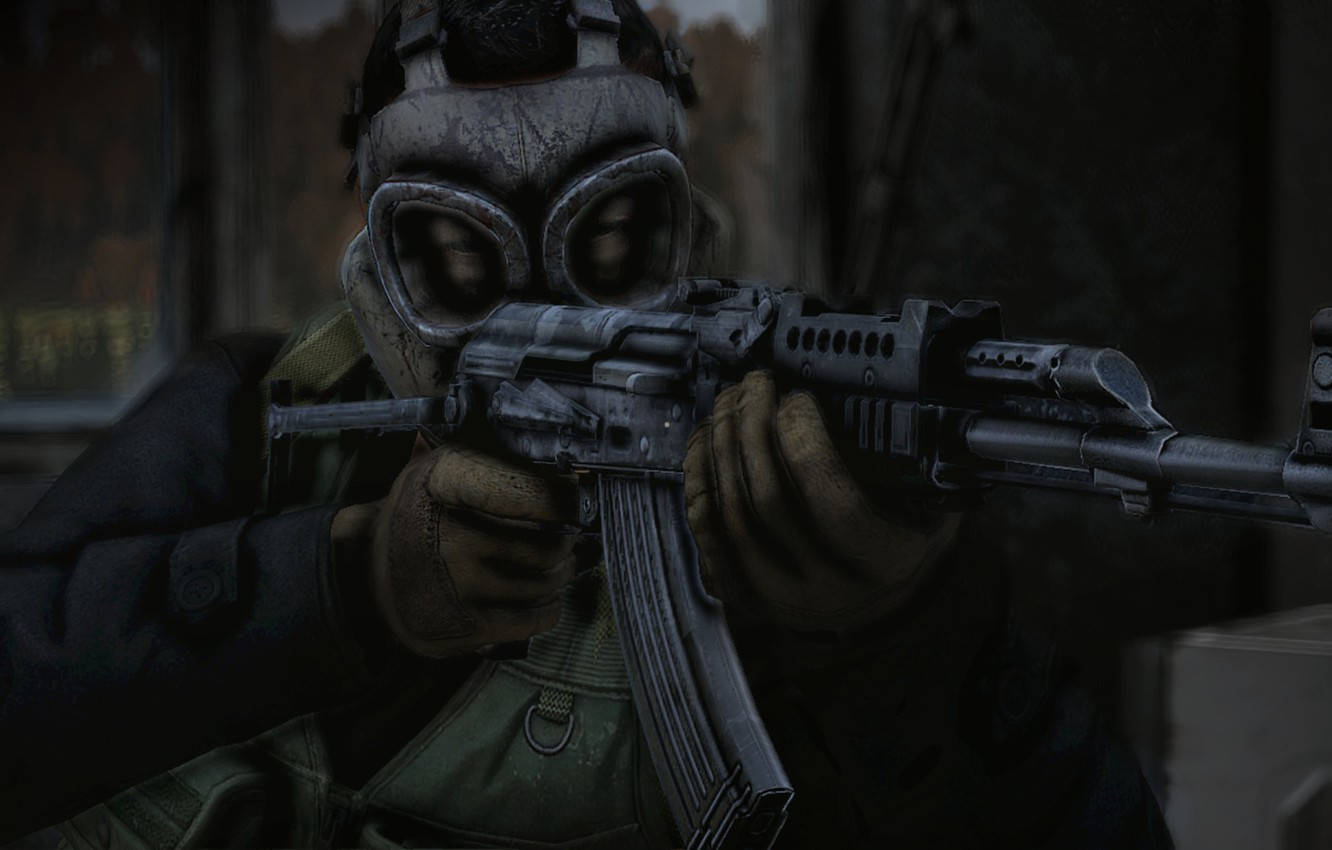 Dayz Masked Man With Gun Background