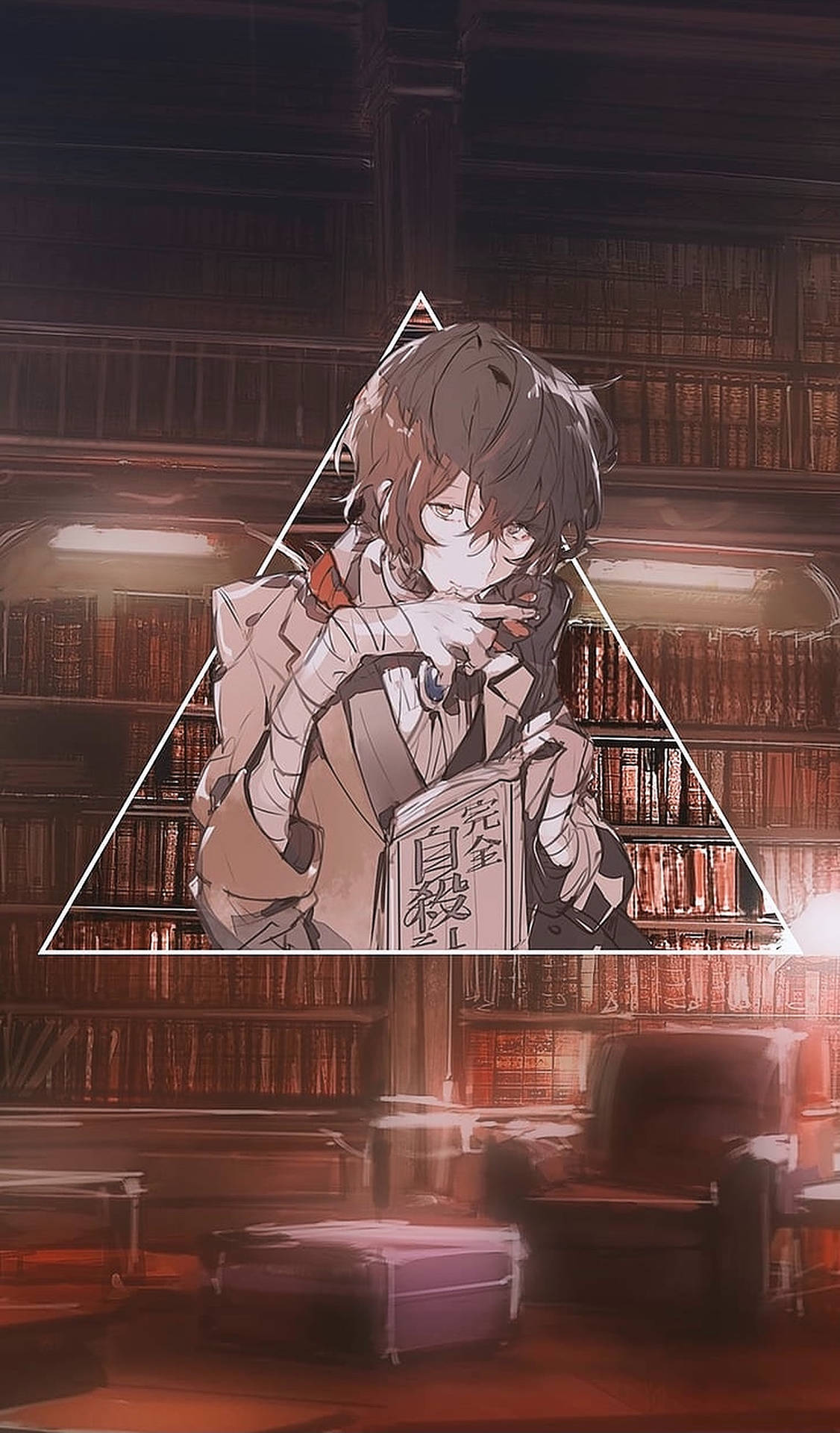 Dazai Inside A Triangle Background
