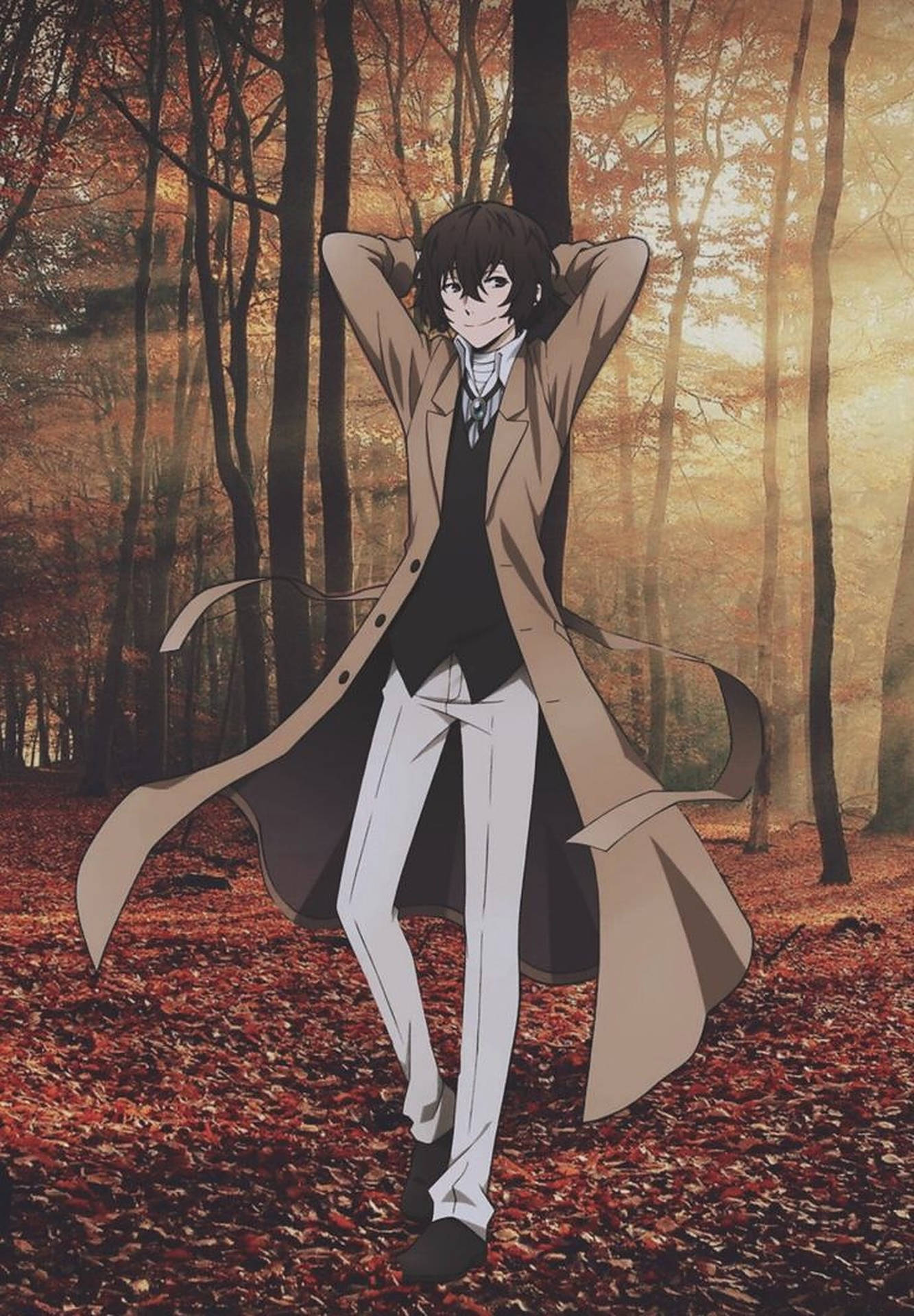 Dazai Osamu, Communing With Nature In The Forest Background