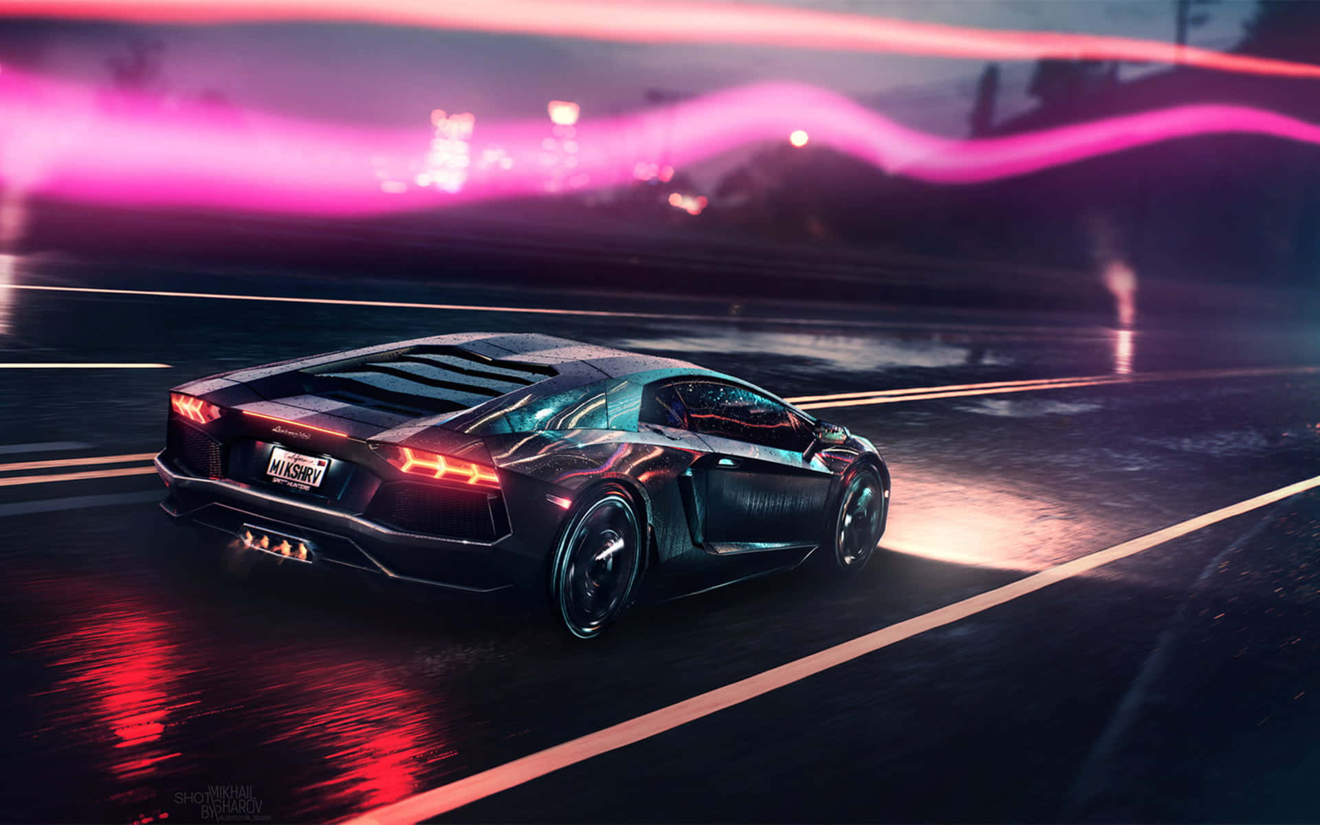 Daze Neon Lamborghini Background