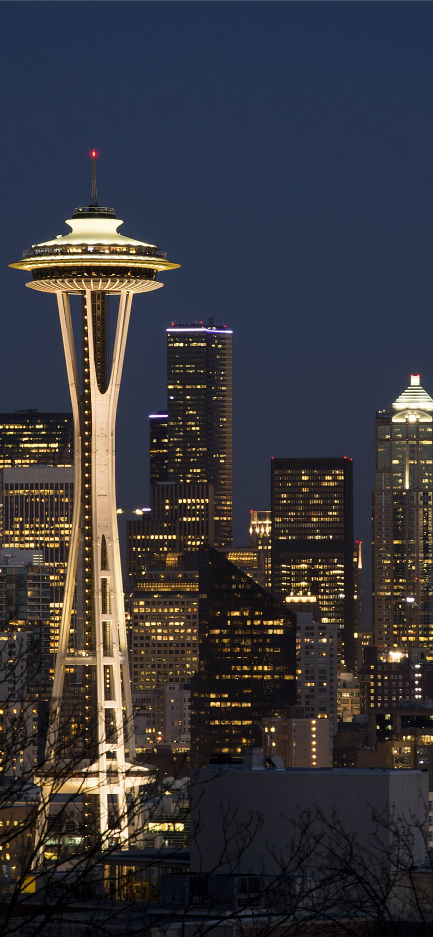 Dazzling City Lights Of Seattle Viewed Through An Iphone Background