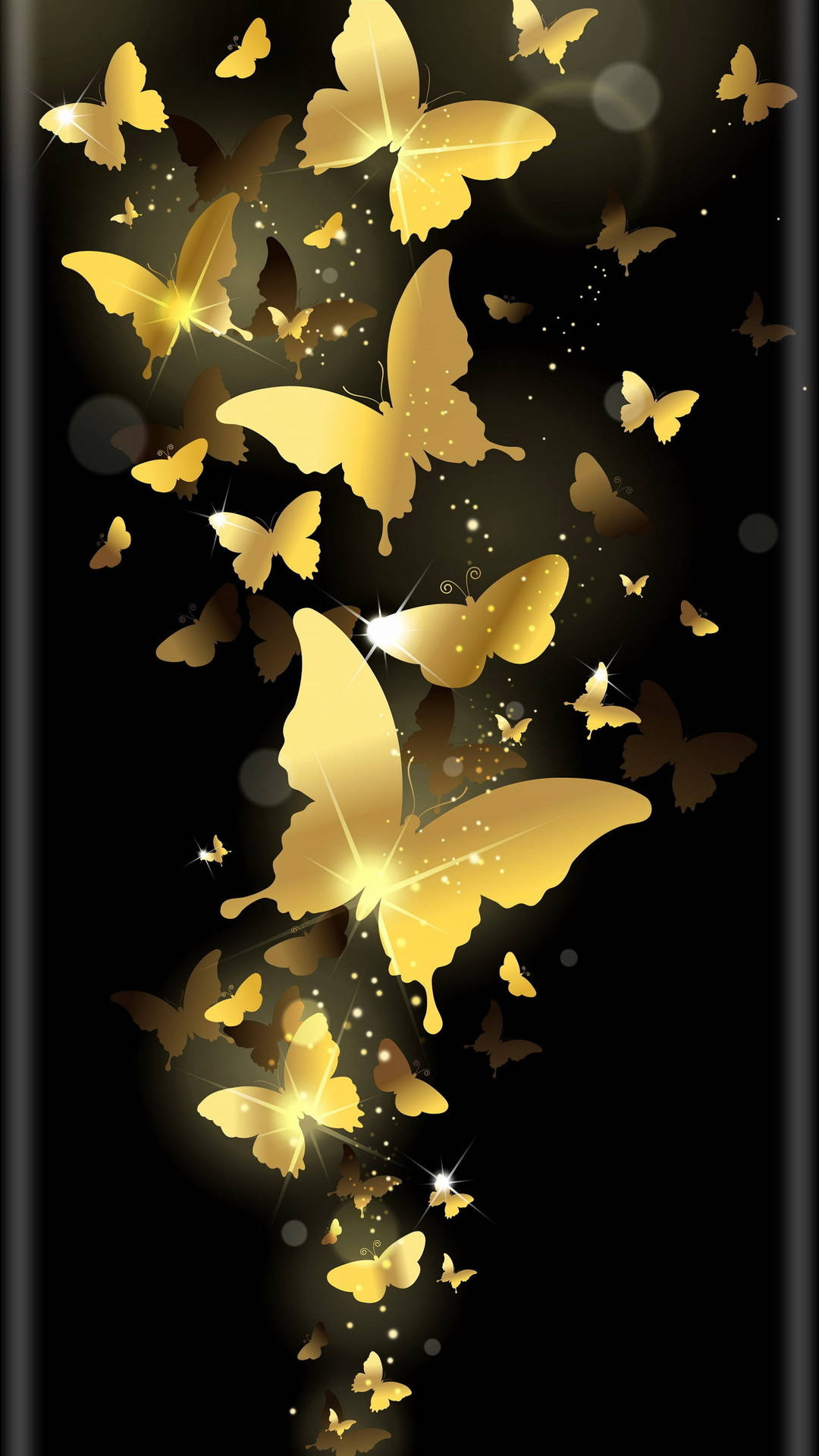 Dazzling Golden Butterflies Background