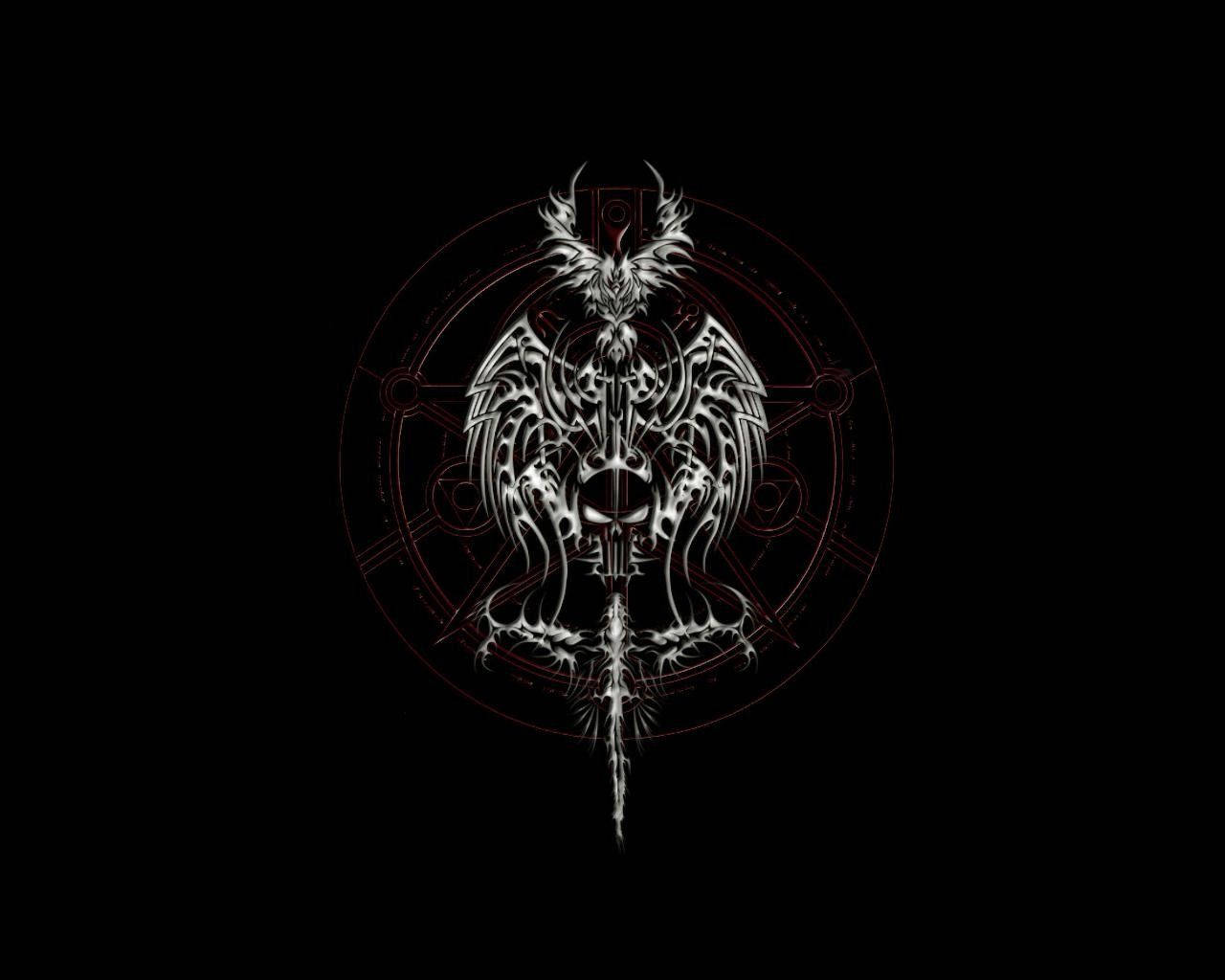 Dazzling Gray Satanic Logo Background