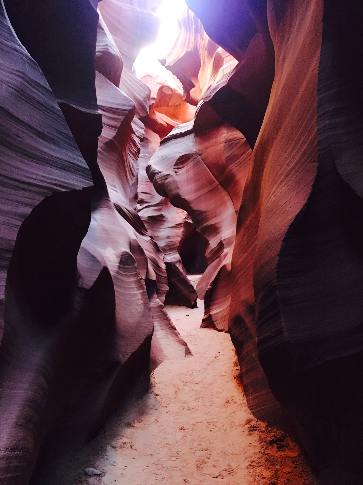 Dazzling Sunbeams Over Antelope Canyon Background