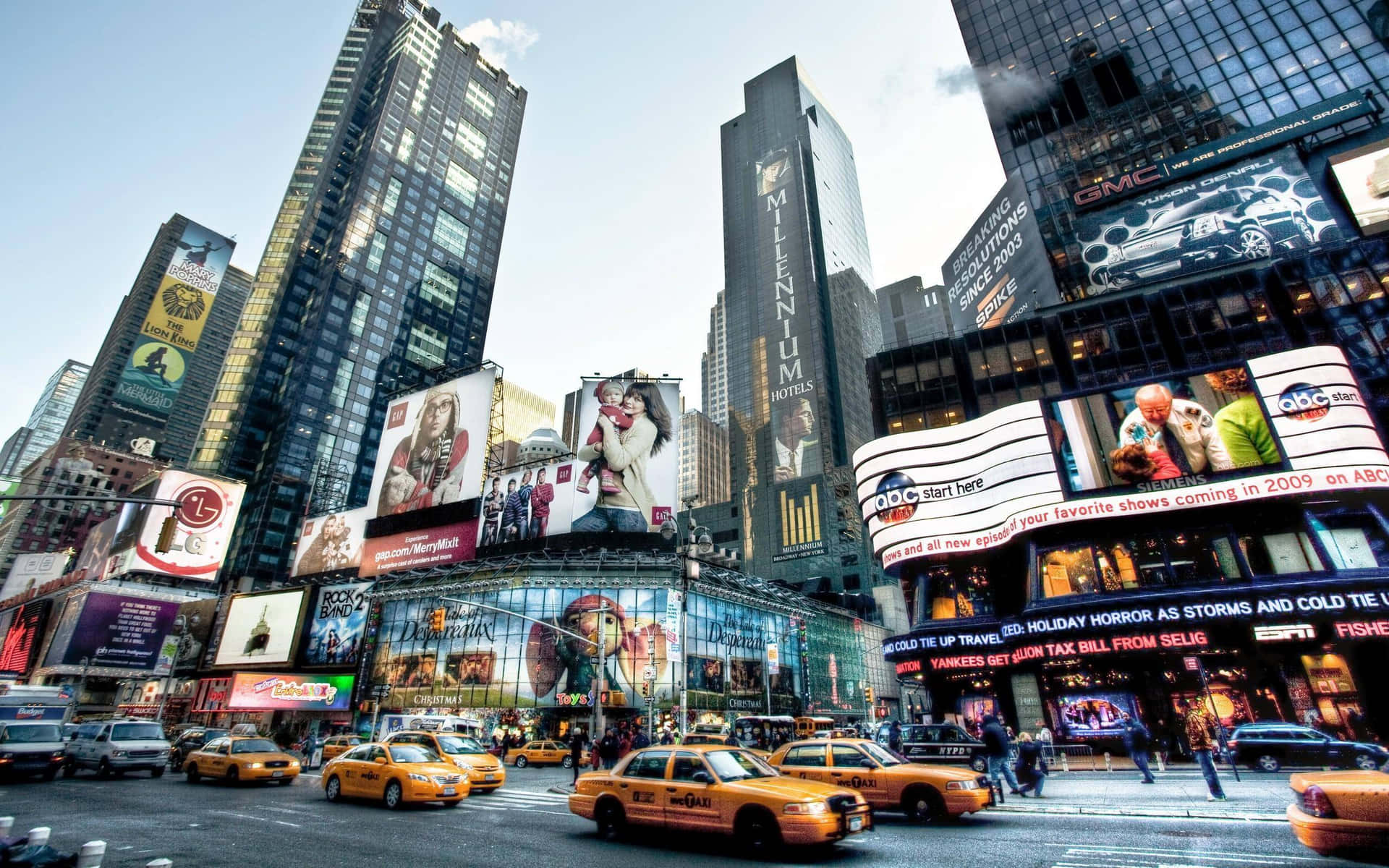 Dazzling Time Square New York City Laptop Background