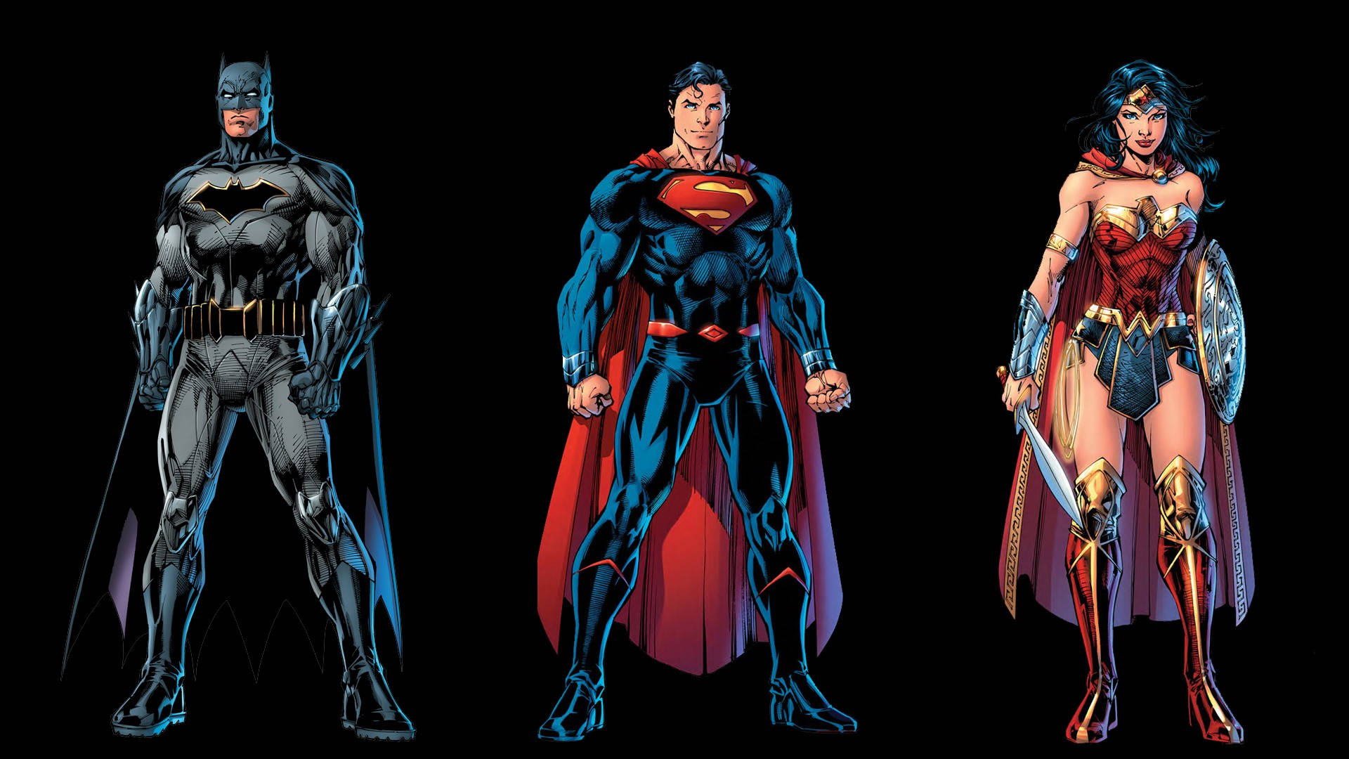 Dc Comics Best Superheroes Trio Background