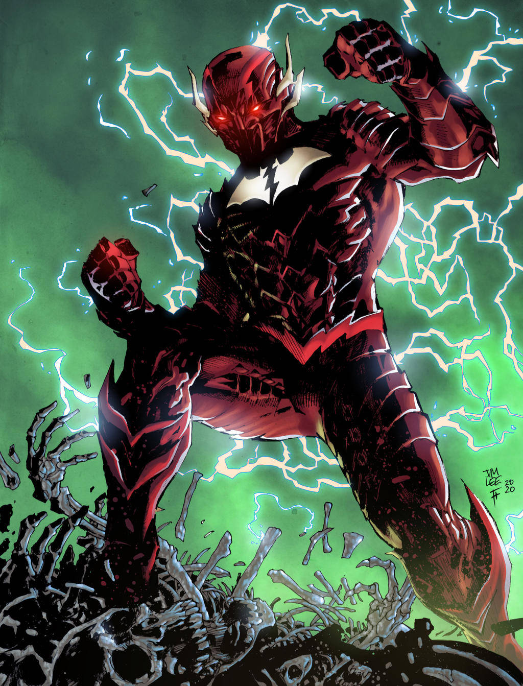 Dc Comics Red Death Green Sky Background