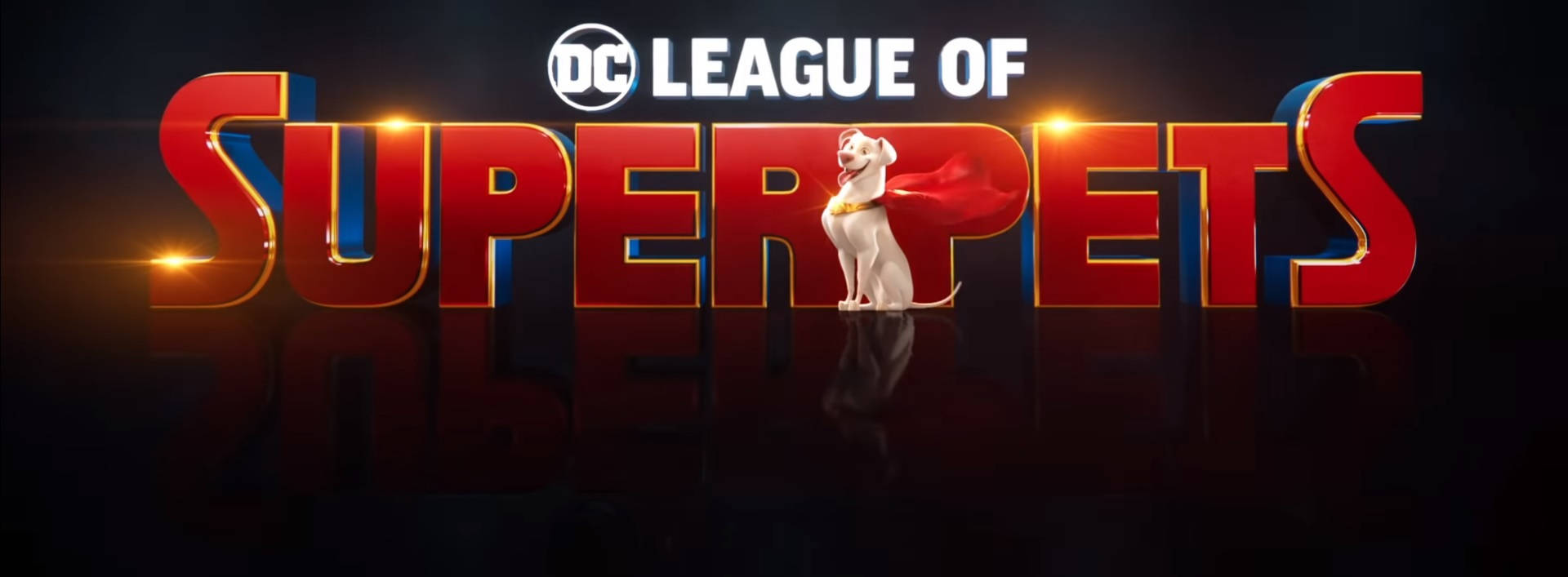 Dc League Of Super Pets Logo Featuring Krypto Background