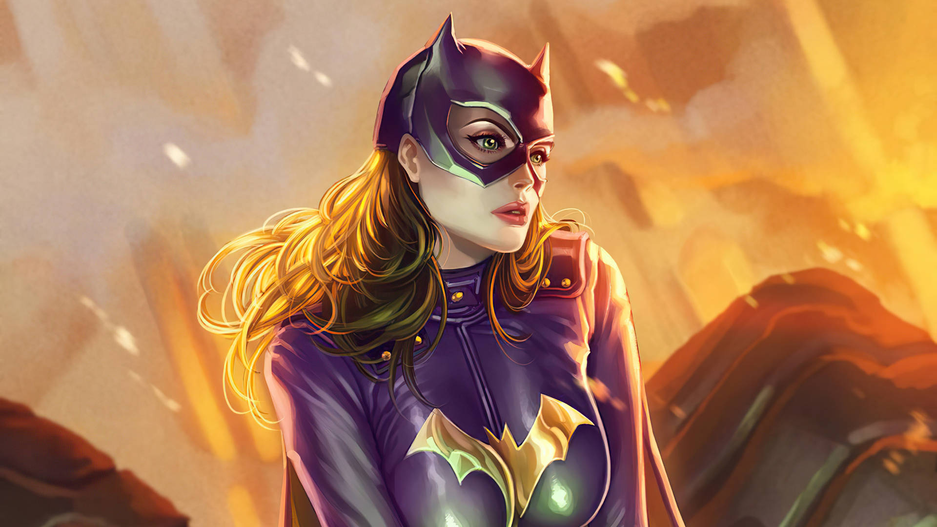 Dc Superhero Batgirl 3d Painting Background