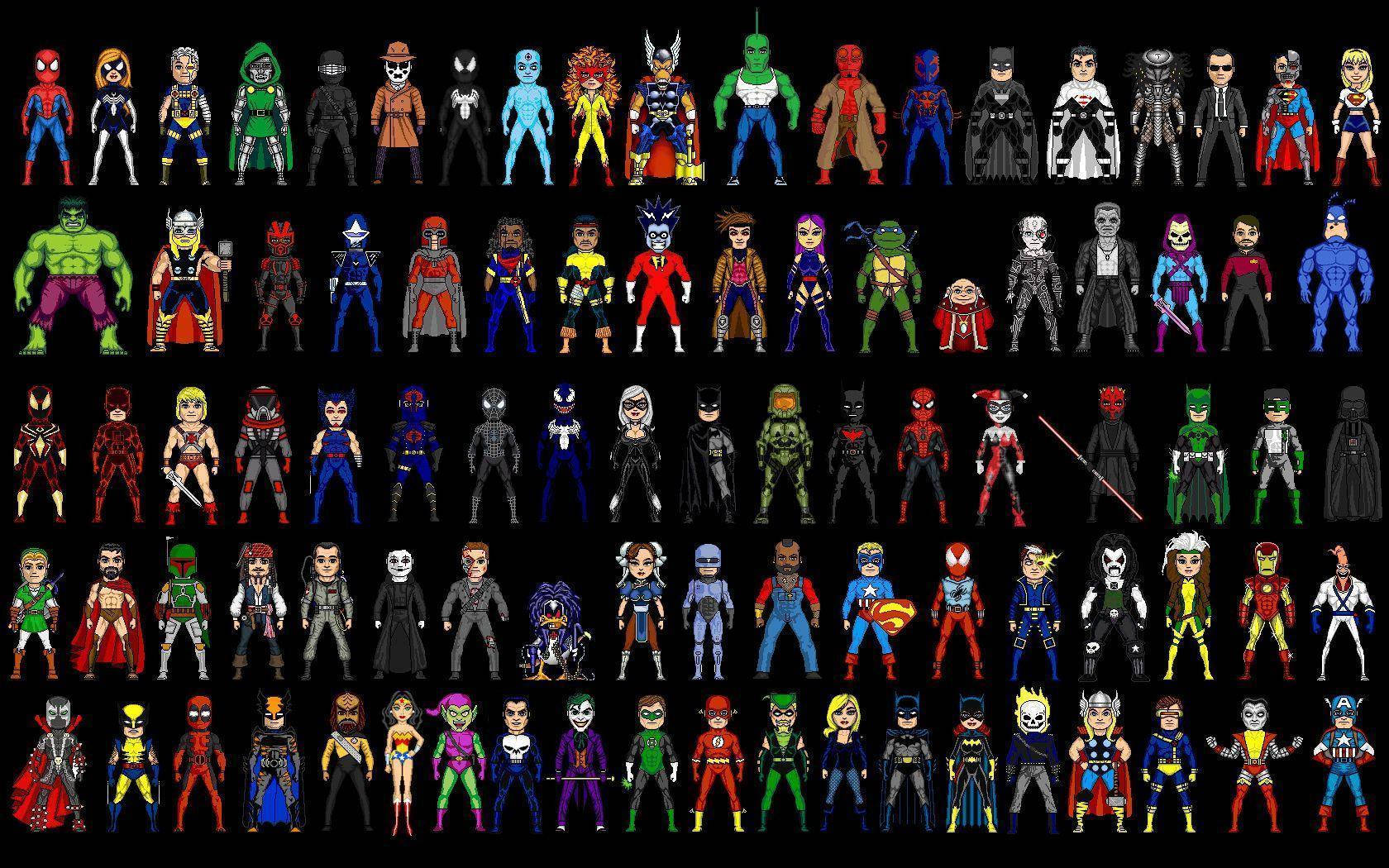 Dc Superheroes Toy Figurines Background