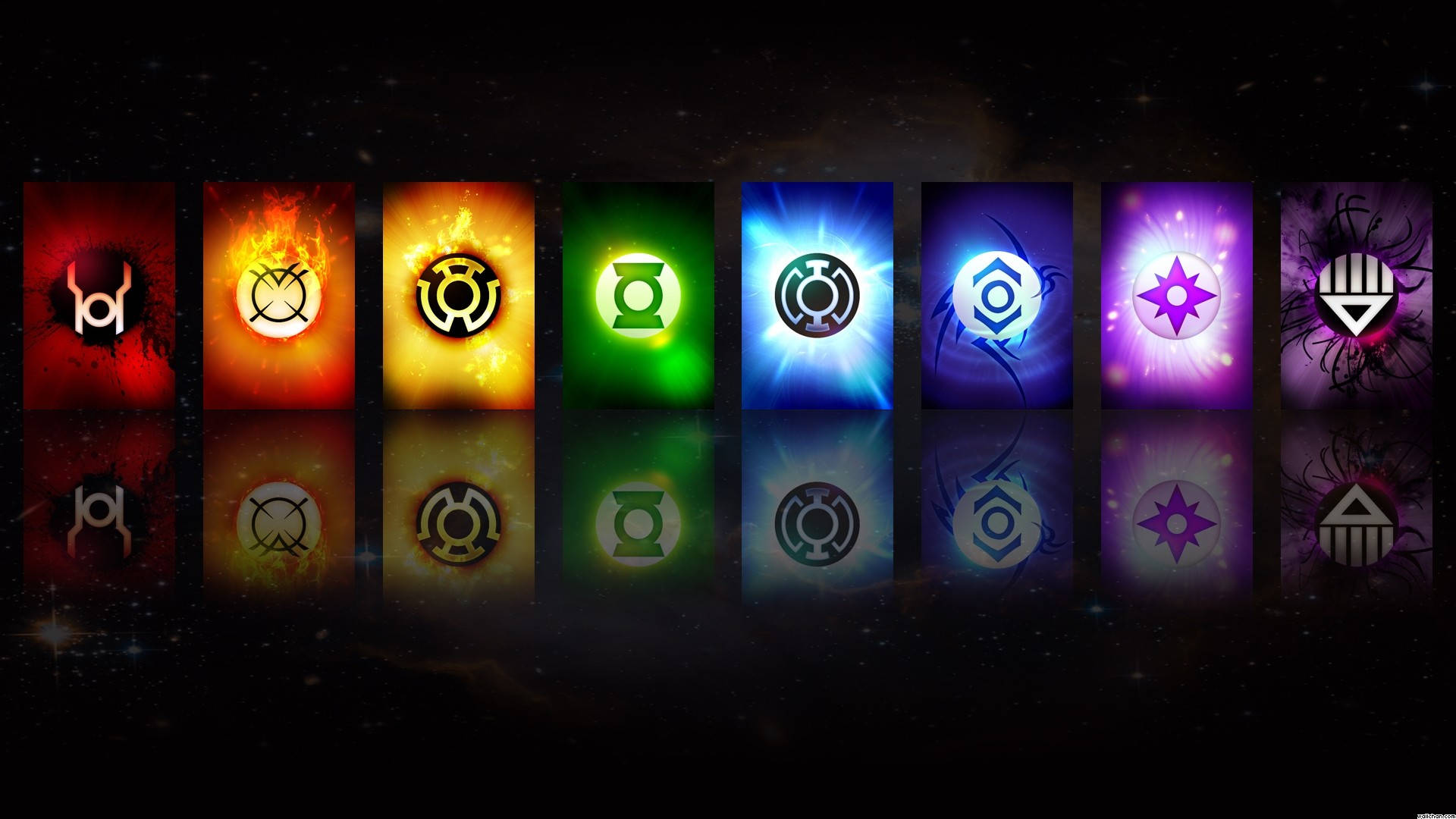 Dc Universe Online Eight Lantern Corps Emblems Background