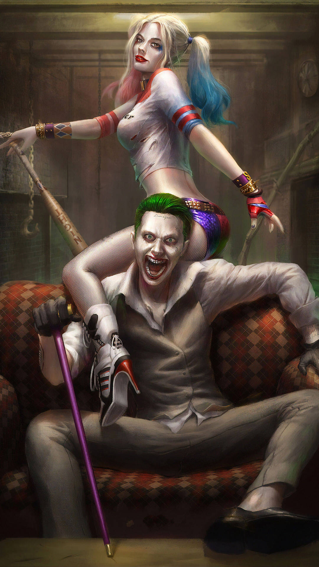 Dceu Joker Harley Quinn Phone Artwork Background