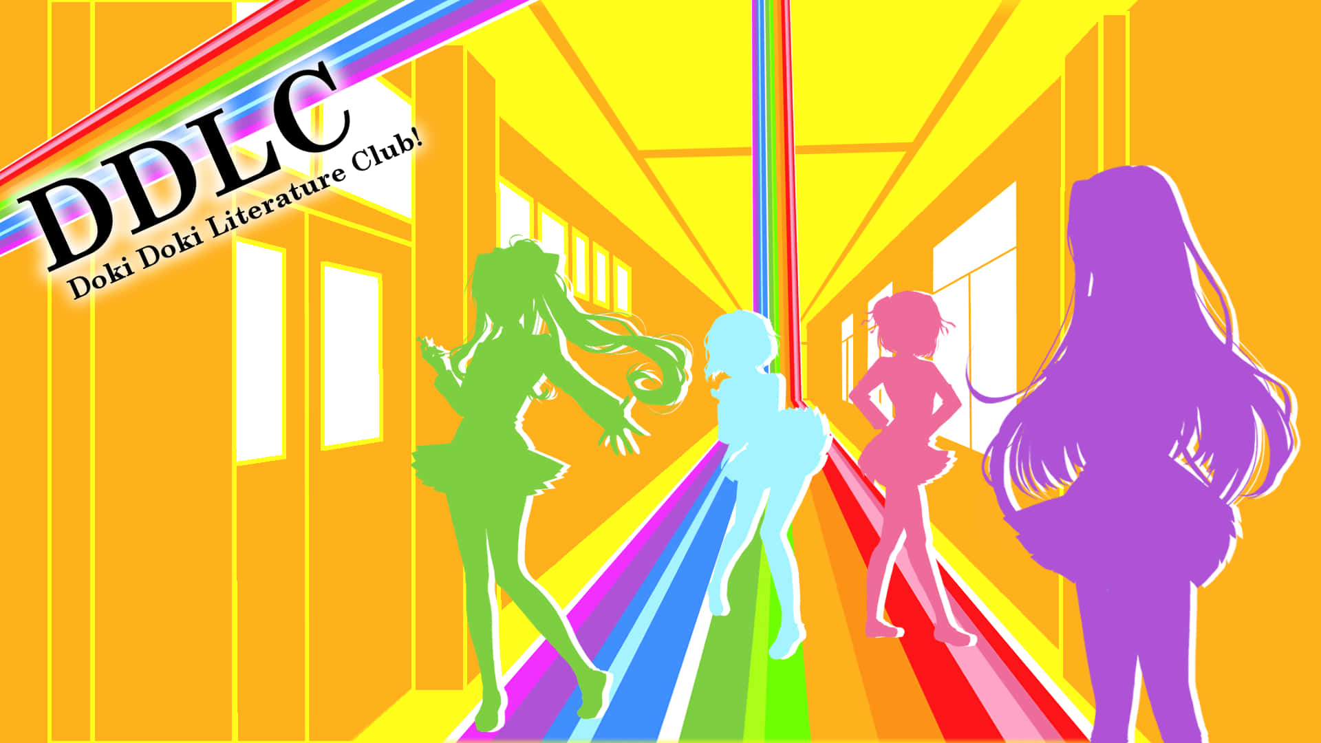 Ddlc Colored Hallway Cartoon Hd Background