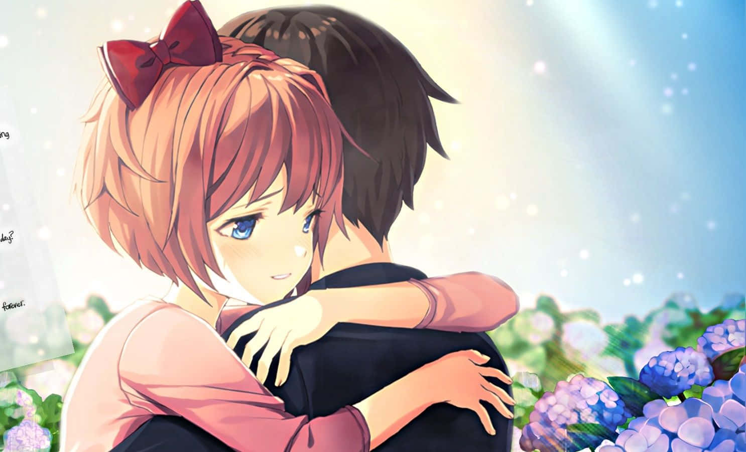 Ddlc Flower Garden Tight Embrace Background