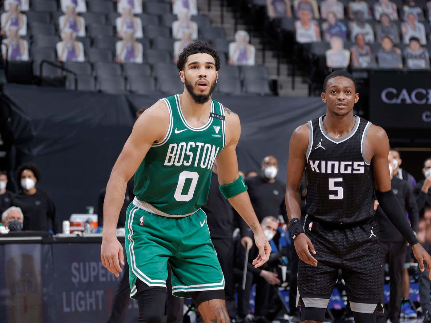 De'aaron Fox Against Jayson Tatum Background