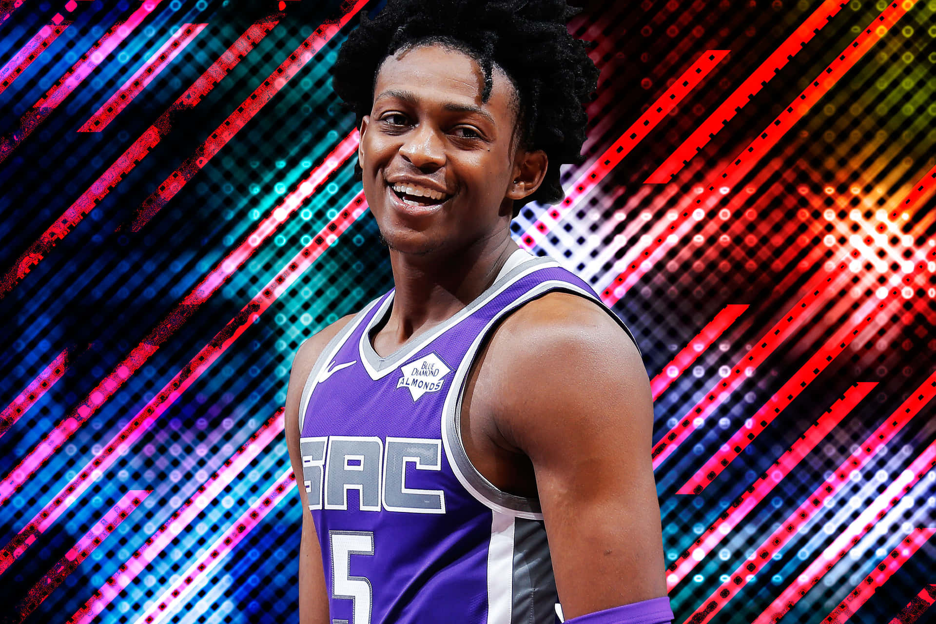 De'aaron Fox Graphic Art Nba Player Background