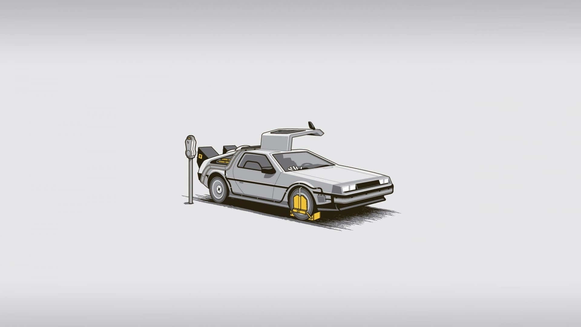 De Lorean Time Machine Illustration Background