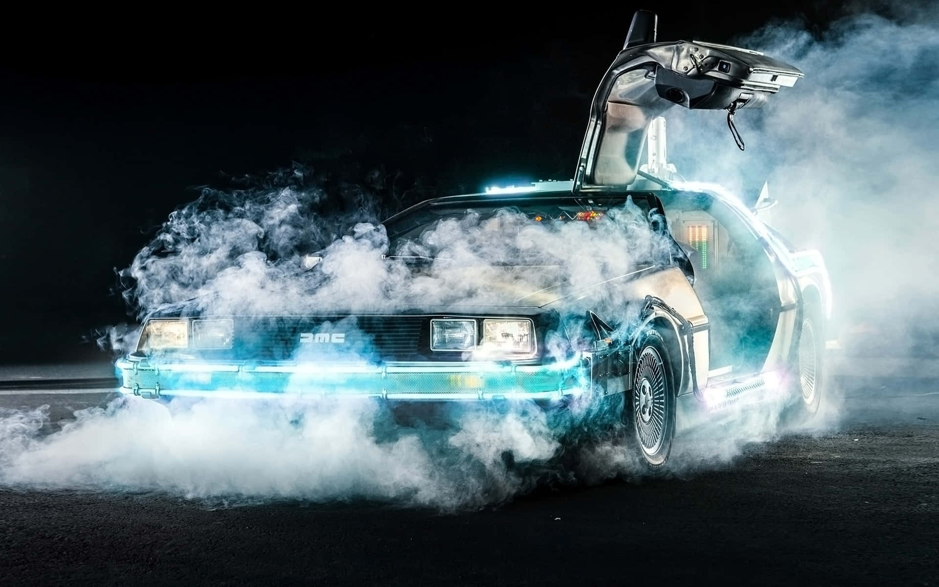 De Lorean Time Travel Effect Background