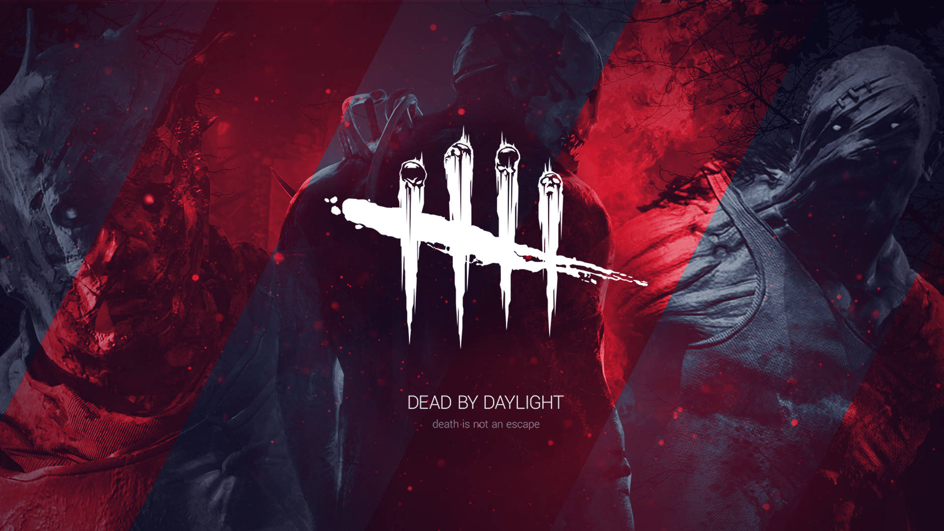 Dead By Daylight Blue Red Themed Logo Background