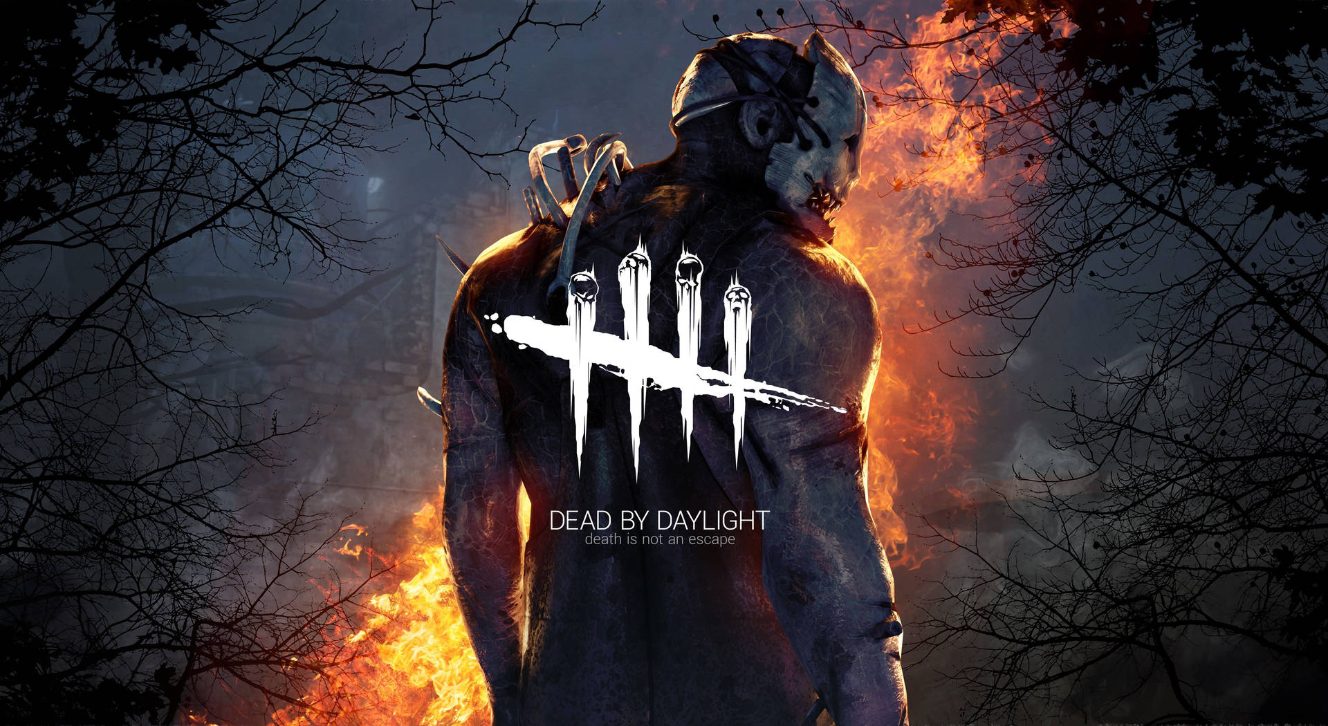 Dead By Daylight Logo Text On Trapper Background