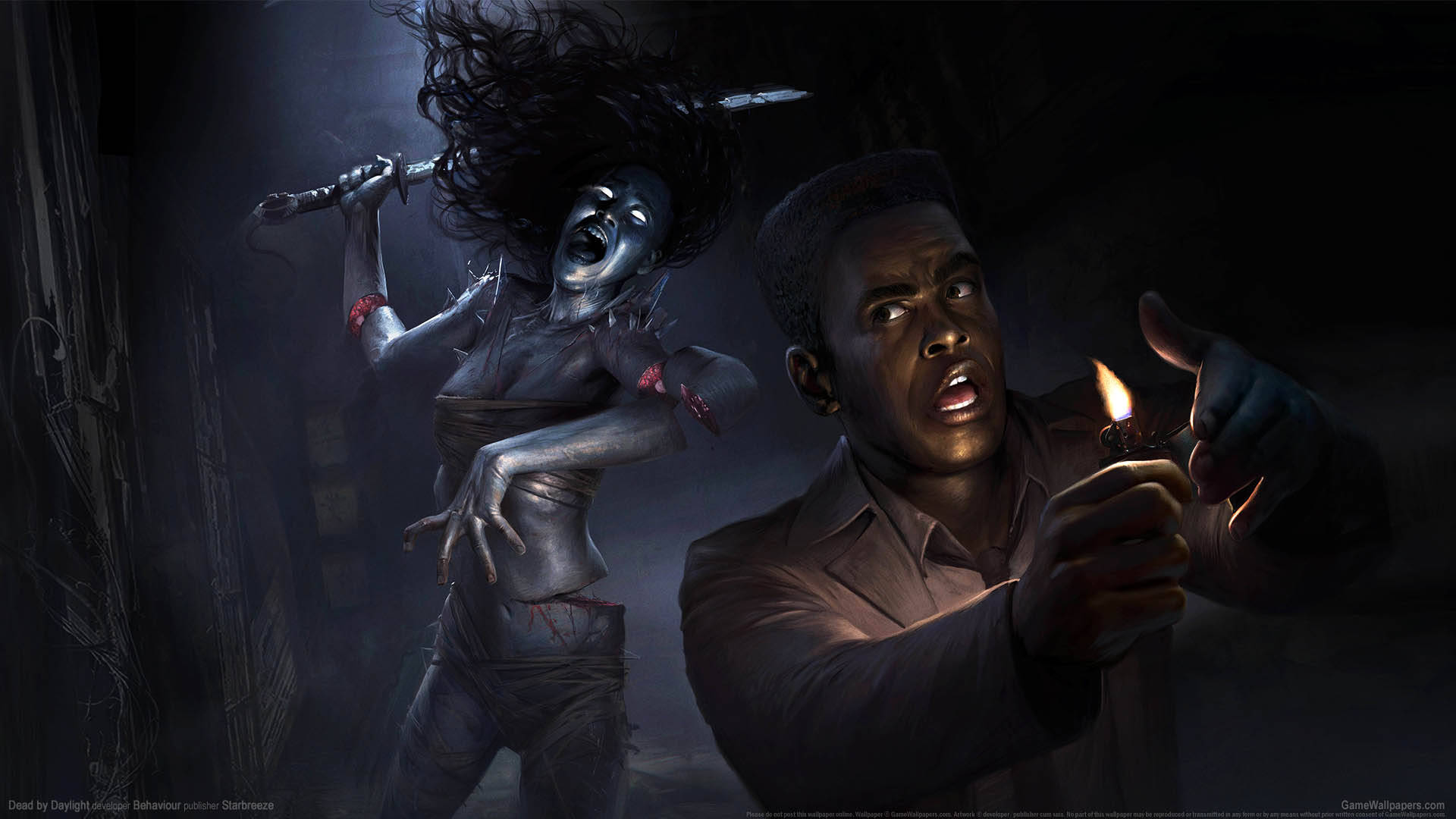 Dead By Daylight The Spirit Chasing Man Background