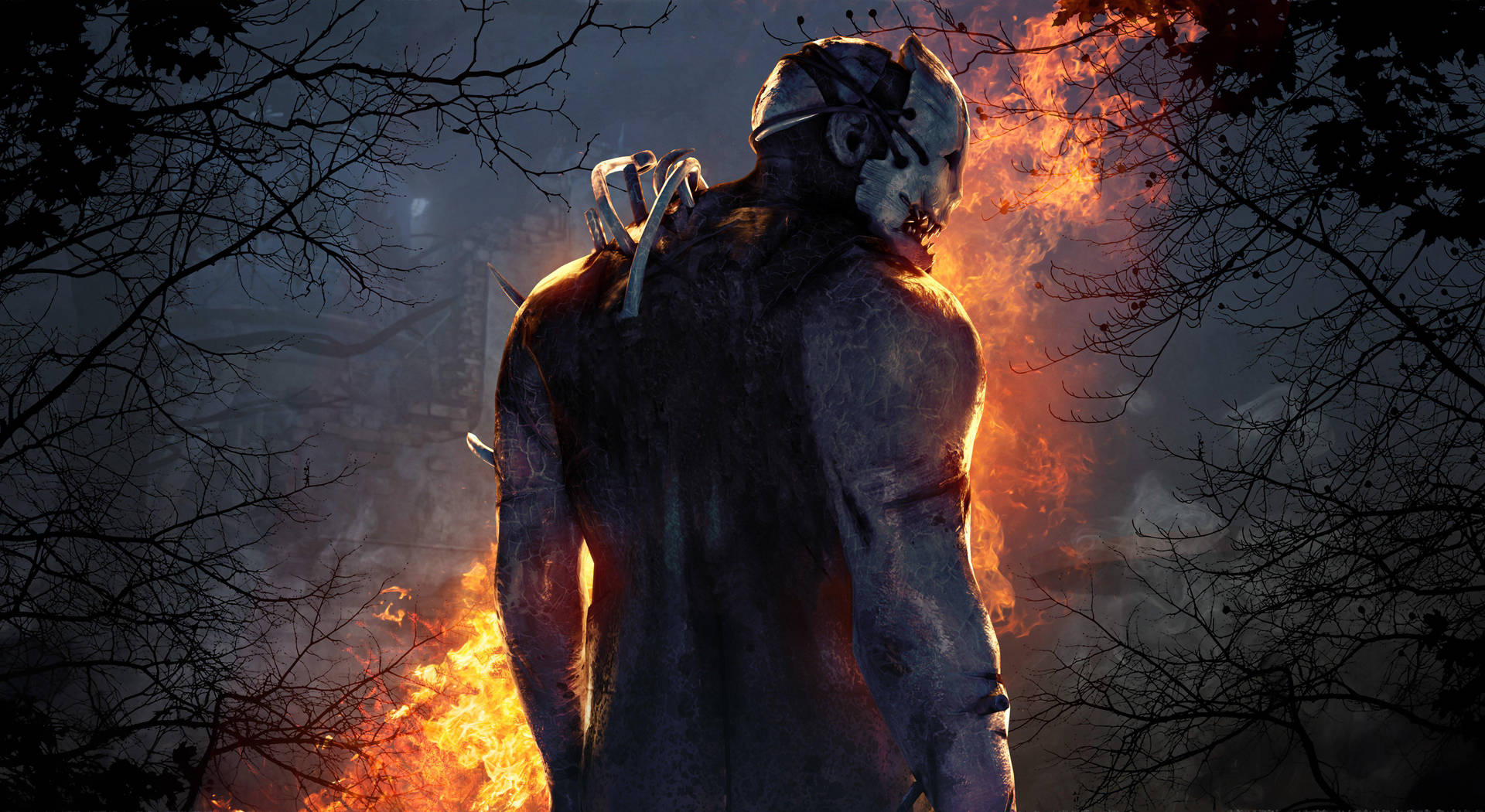 Dead By Daylight The Trapper On Fire Background