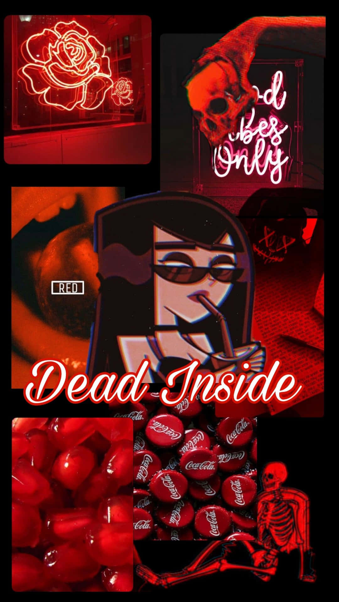 Dead Inside - A Collage Of Images With The Words Dead Inside Background