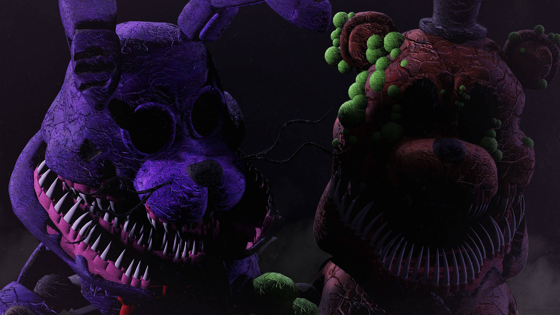 Dead Nightmare Freddy X Bonnie Background