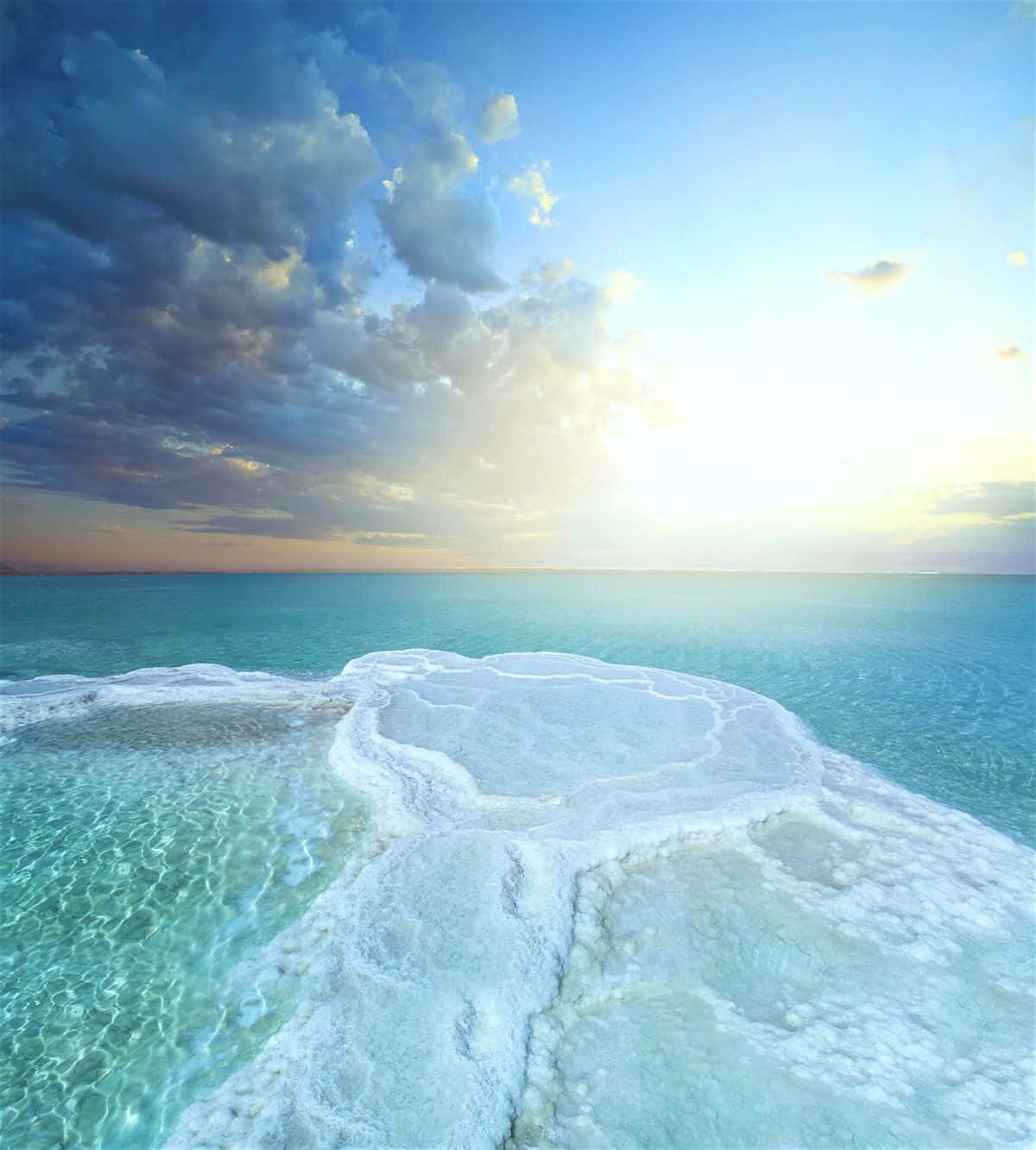 Dead Sea Salt Field And Path Background