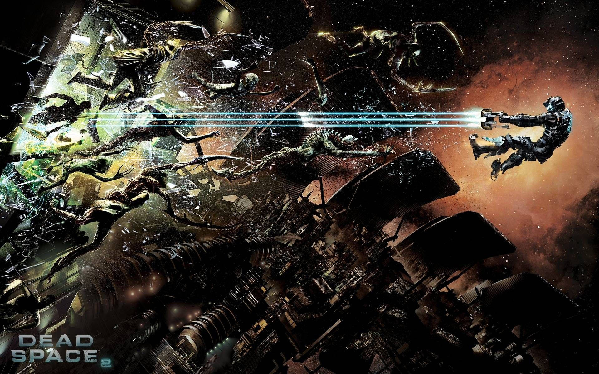 Dead Space Battle In Titan Background