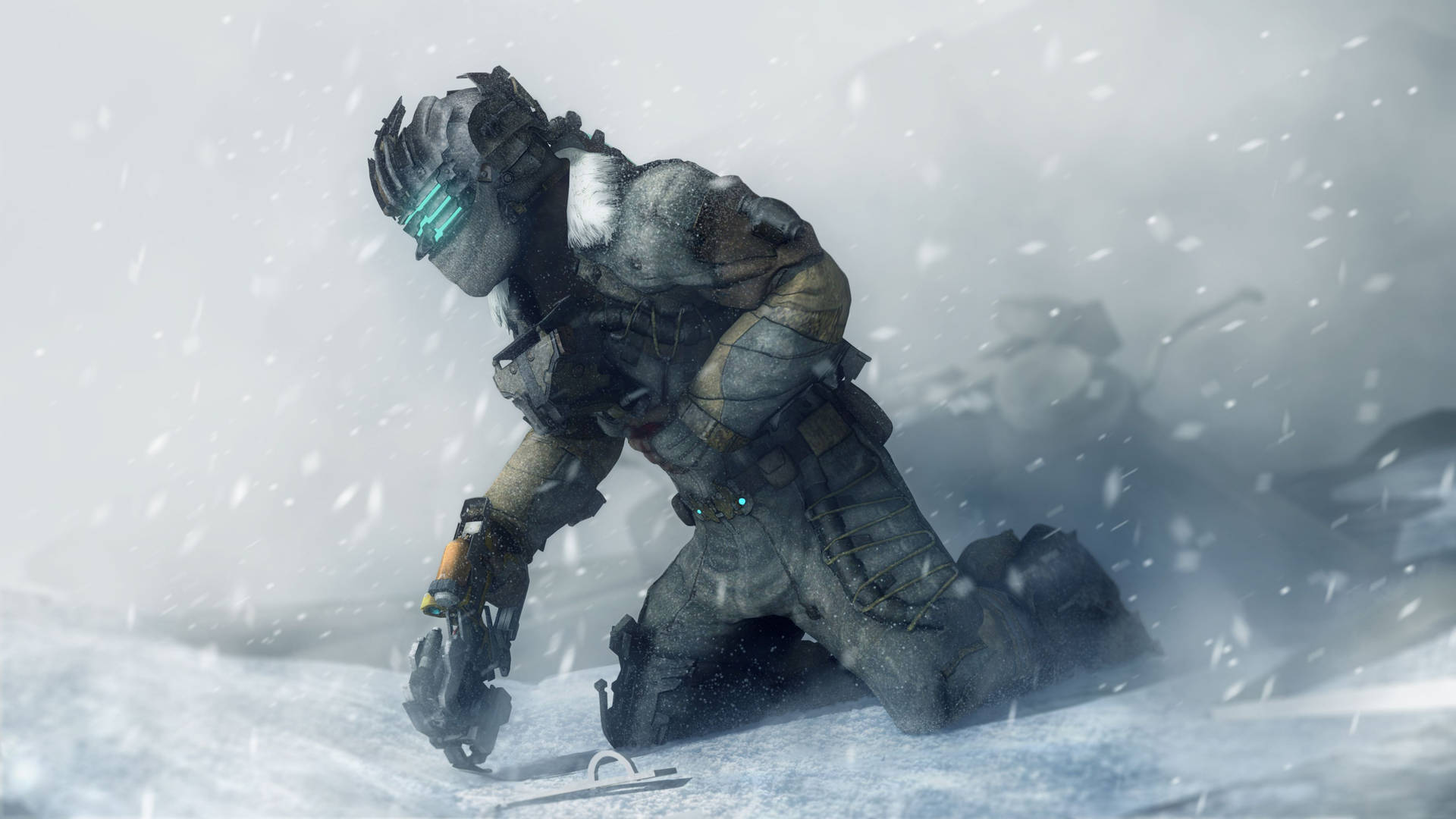 Dead Space Isaac Clarke In Snow Background