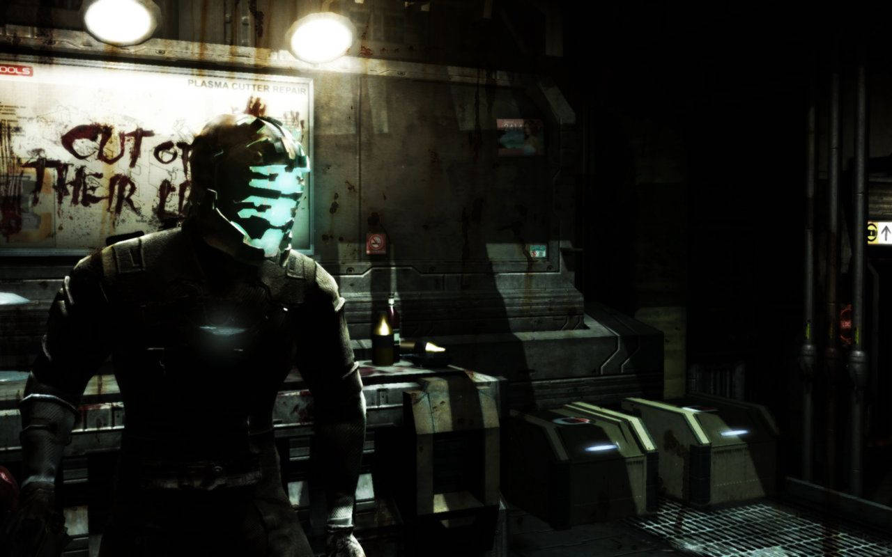 Dead Space Isaac In Abandoned Rig Background