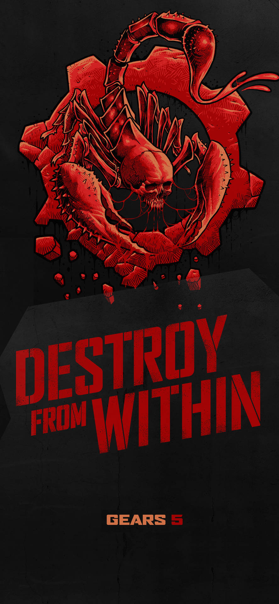 Deadly Scorpion With Skull Gears 5 Iphone Background