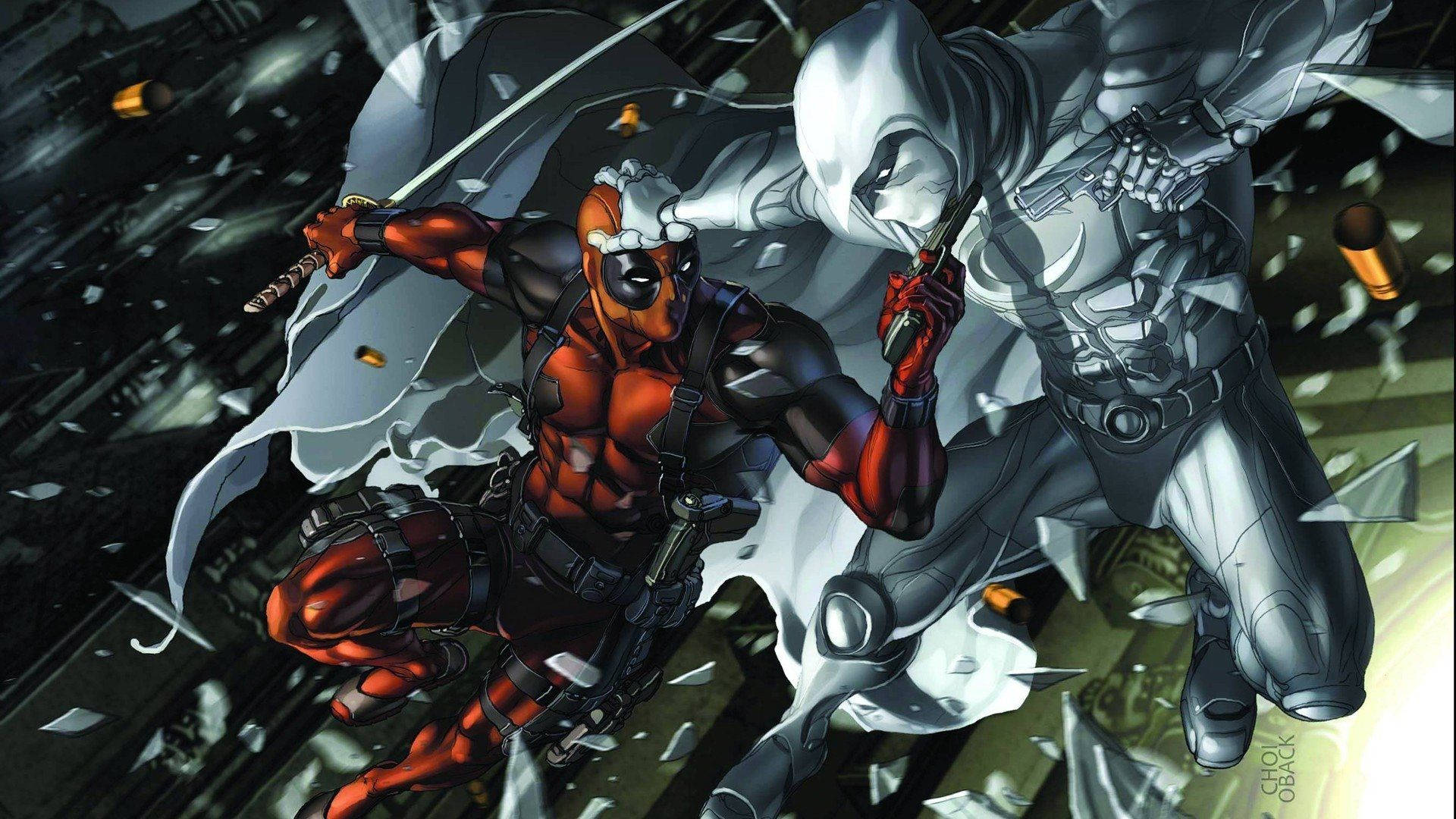 Deadpool And Moon Knight Fight Background