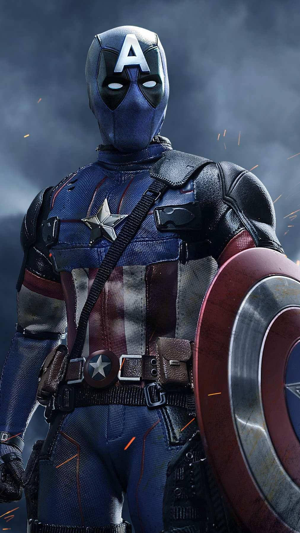Deadpool Captain America Iphone Background