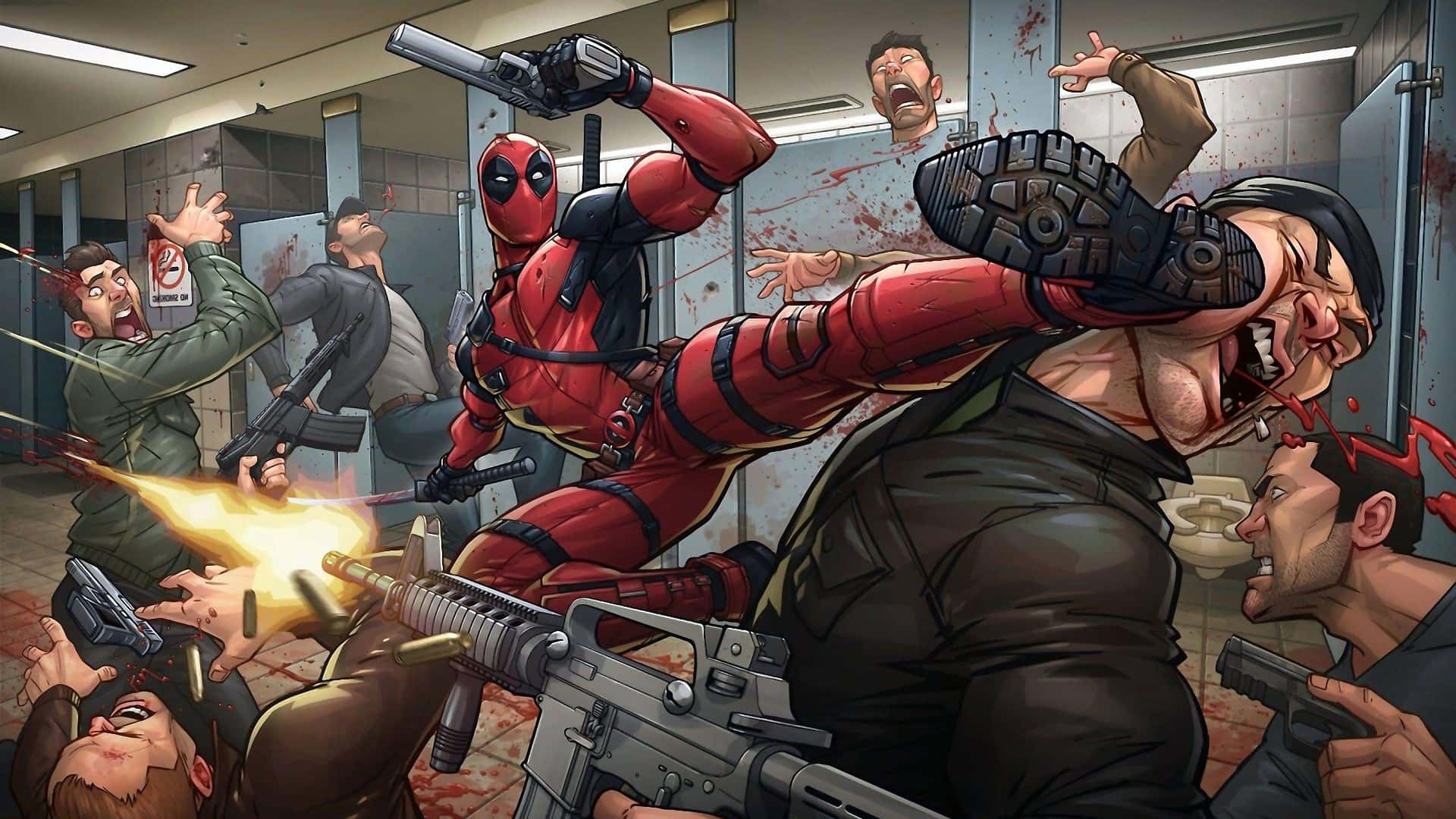 Deadpool Corridor Fight Scene Background