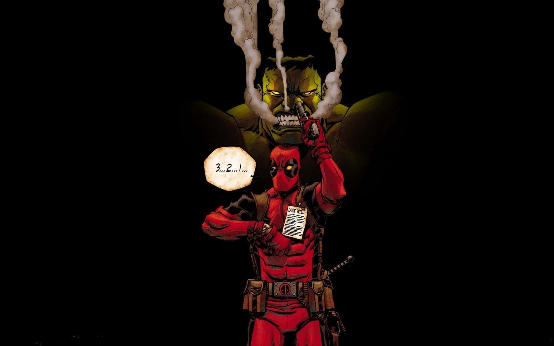 Deadpool Cracking A Laugh Background