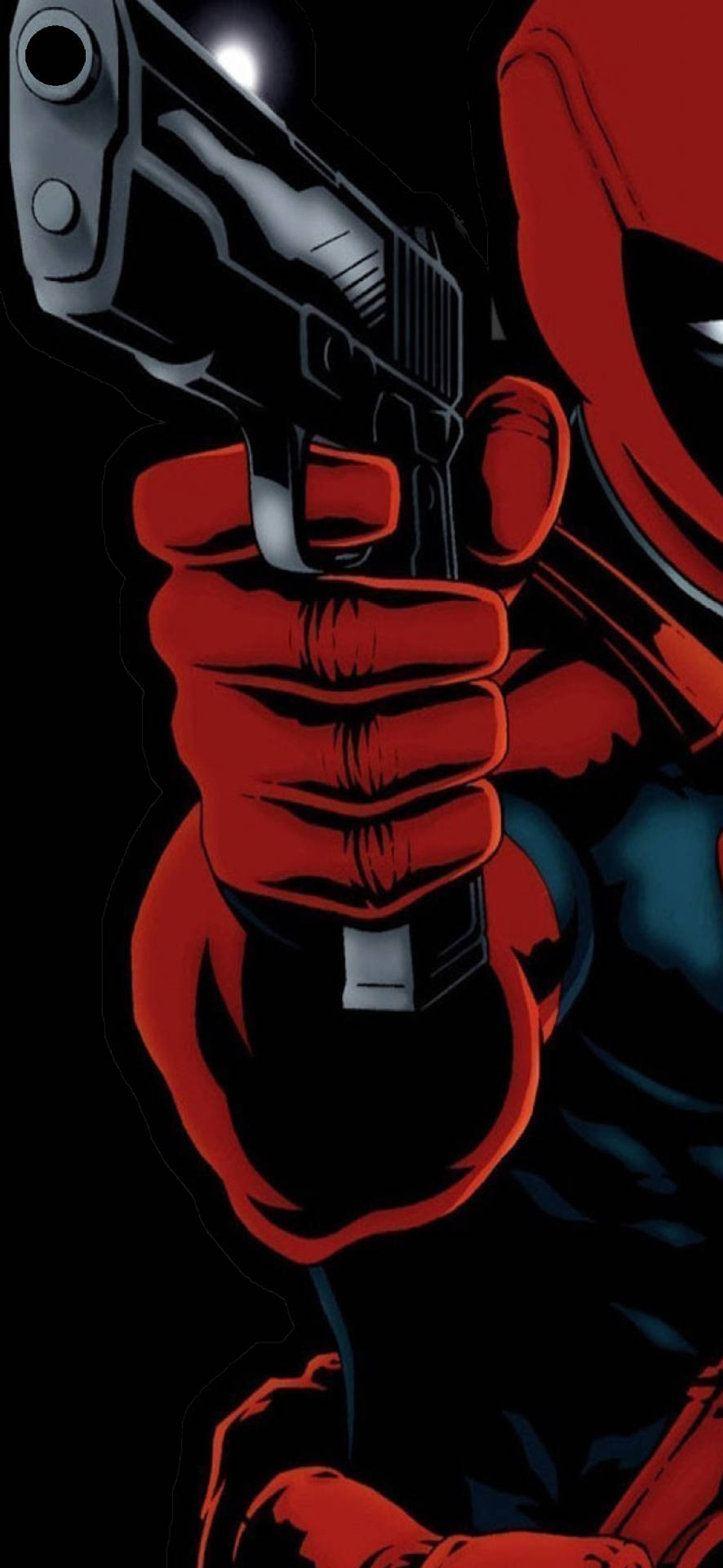 Deadpool Holding Pistol Punch Hole Background