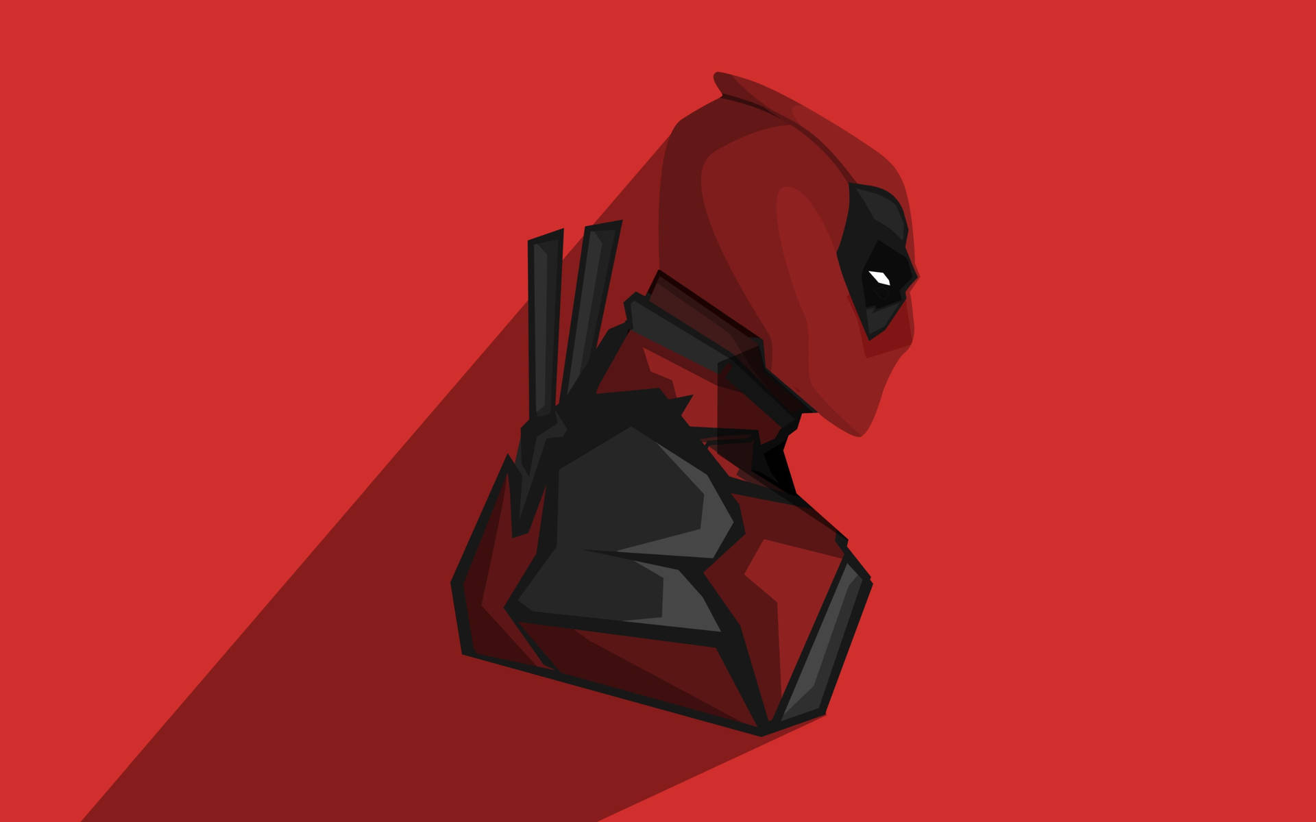 Deadpool In Shades Of Red Background