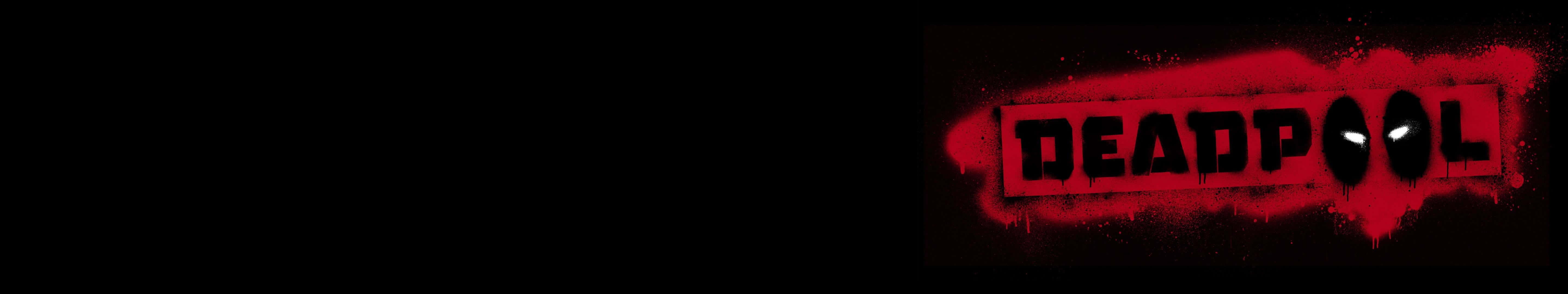 Deadpool Logo Dark Triple Monitor Background